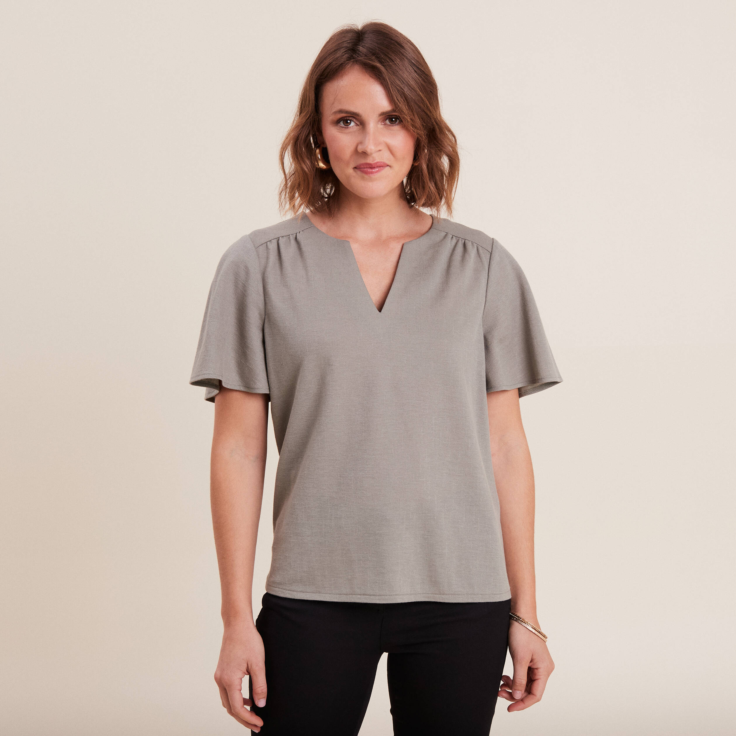t shirt manches courtes vert clair femme T-shirt manches courtes vert clair femme