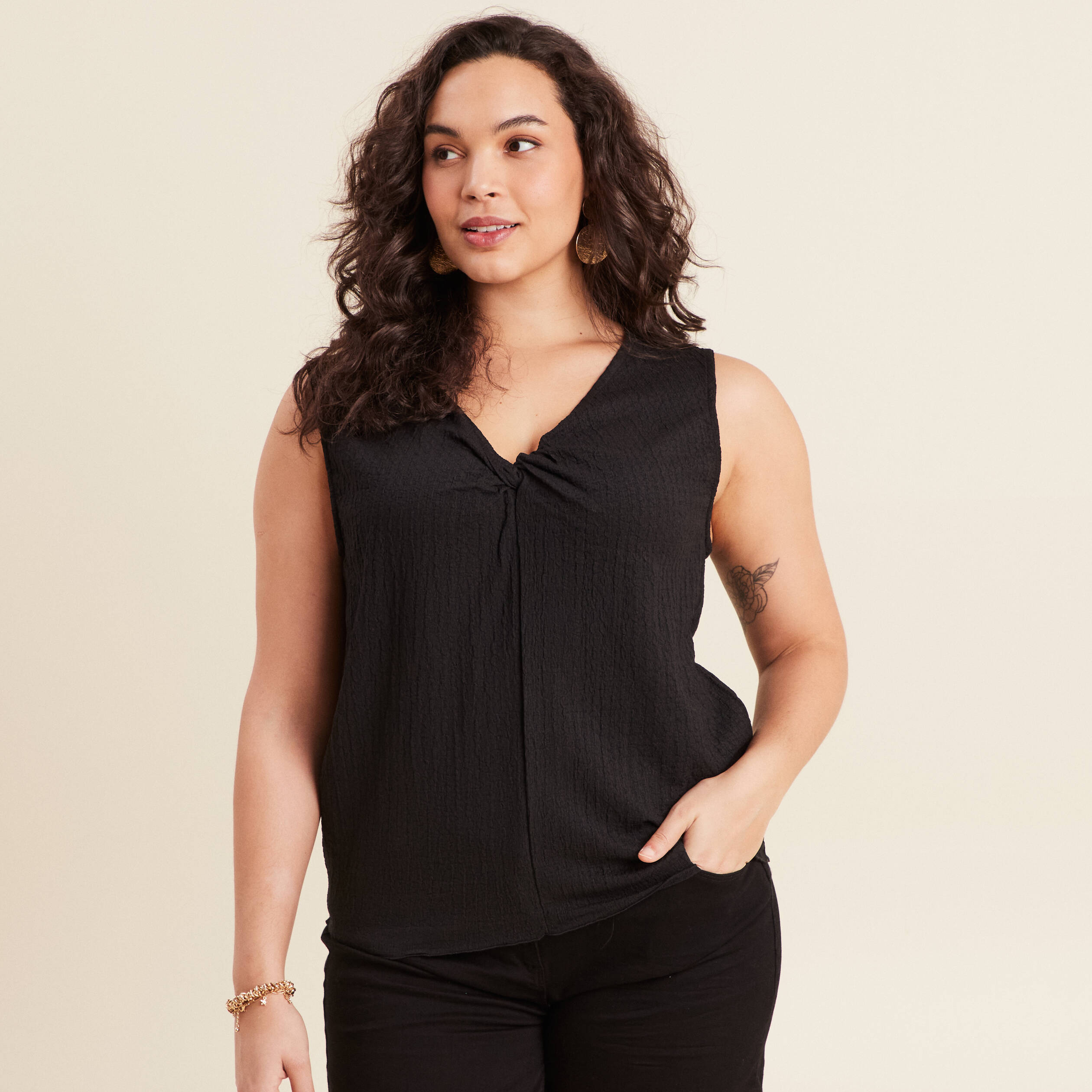Débardeur sans manches noir femme
