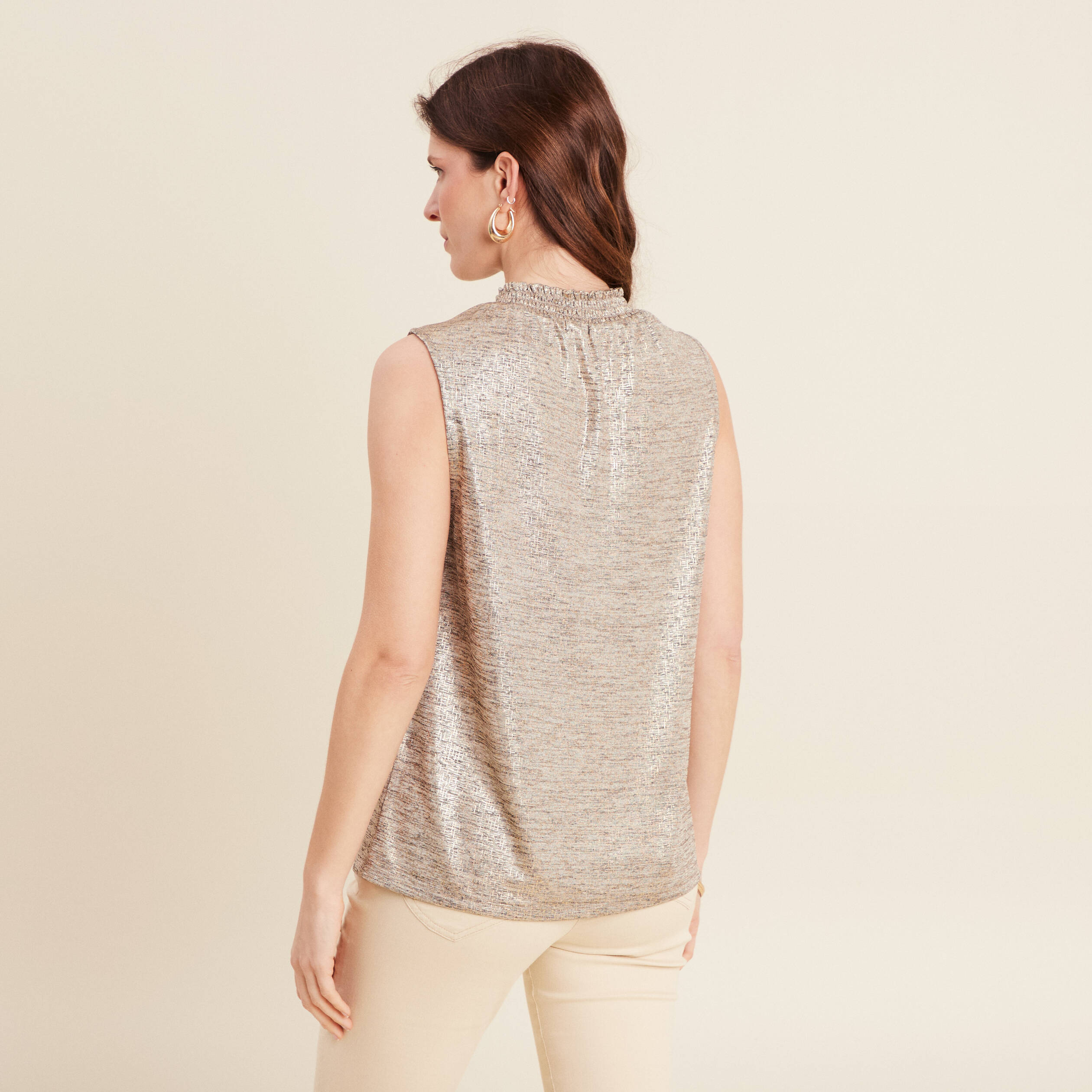 Débardeur sans manches couleur or femme