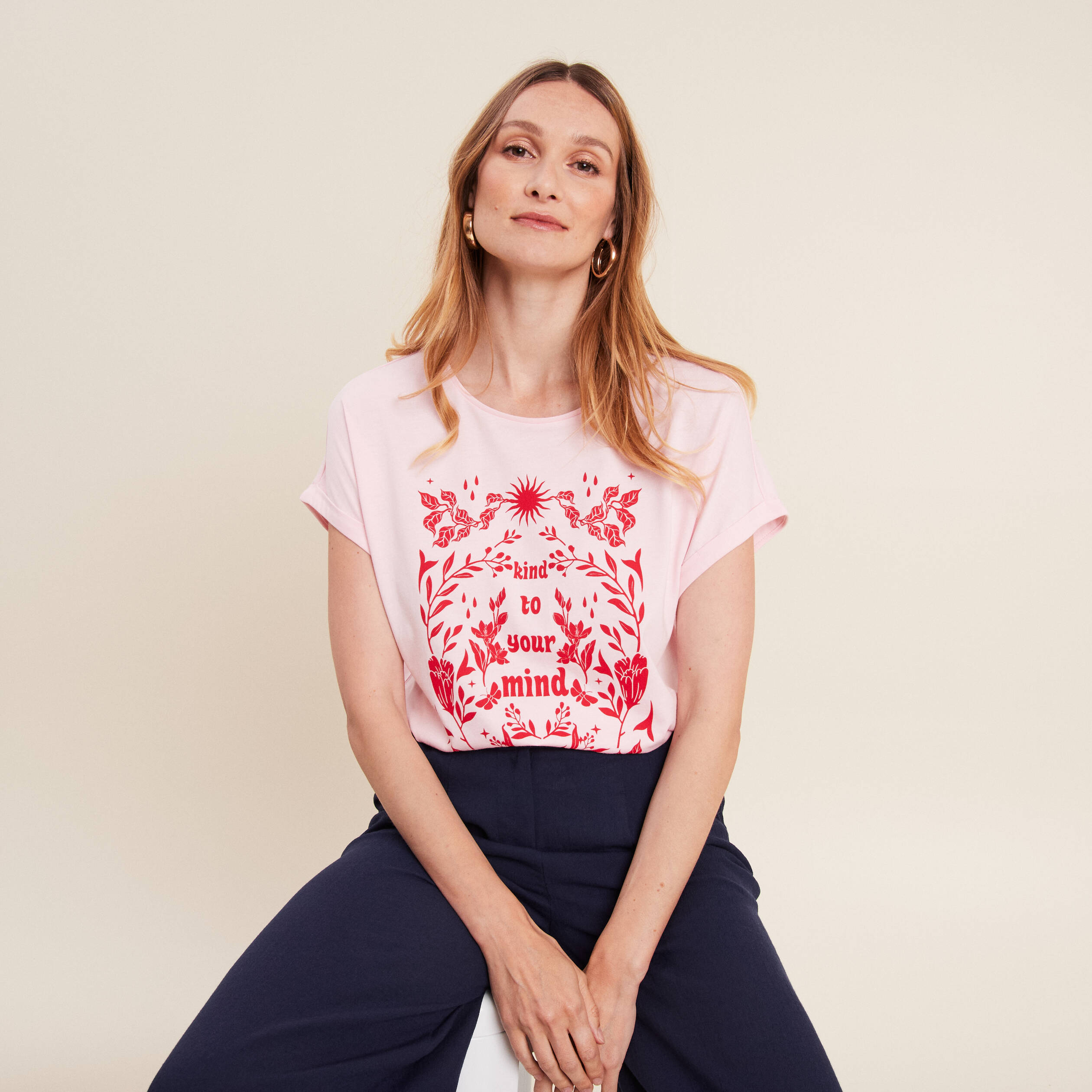 T-shirt manches courtes rose femme