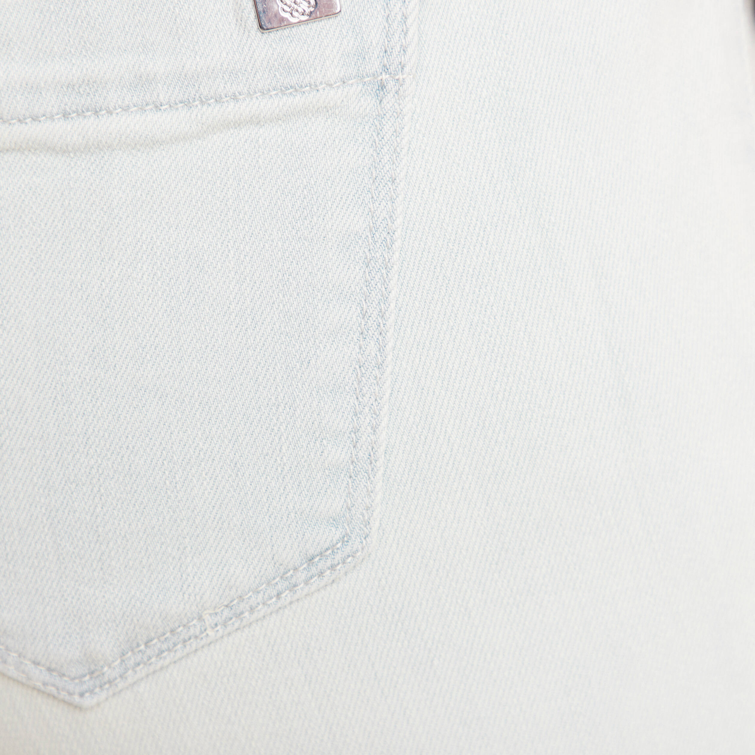 Pantacourt coupe mom denim bleach femme