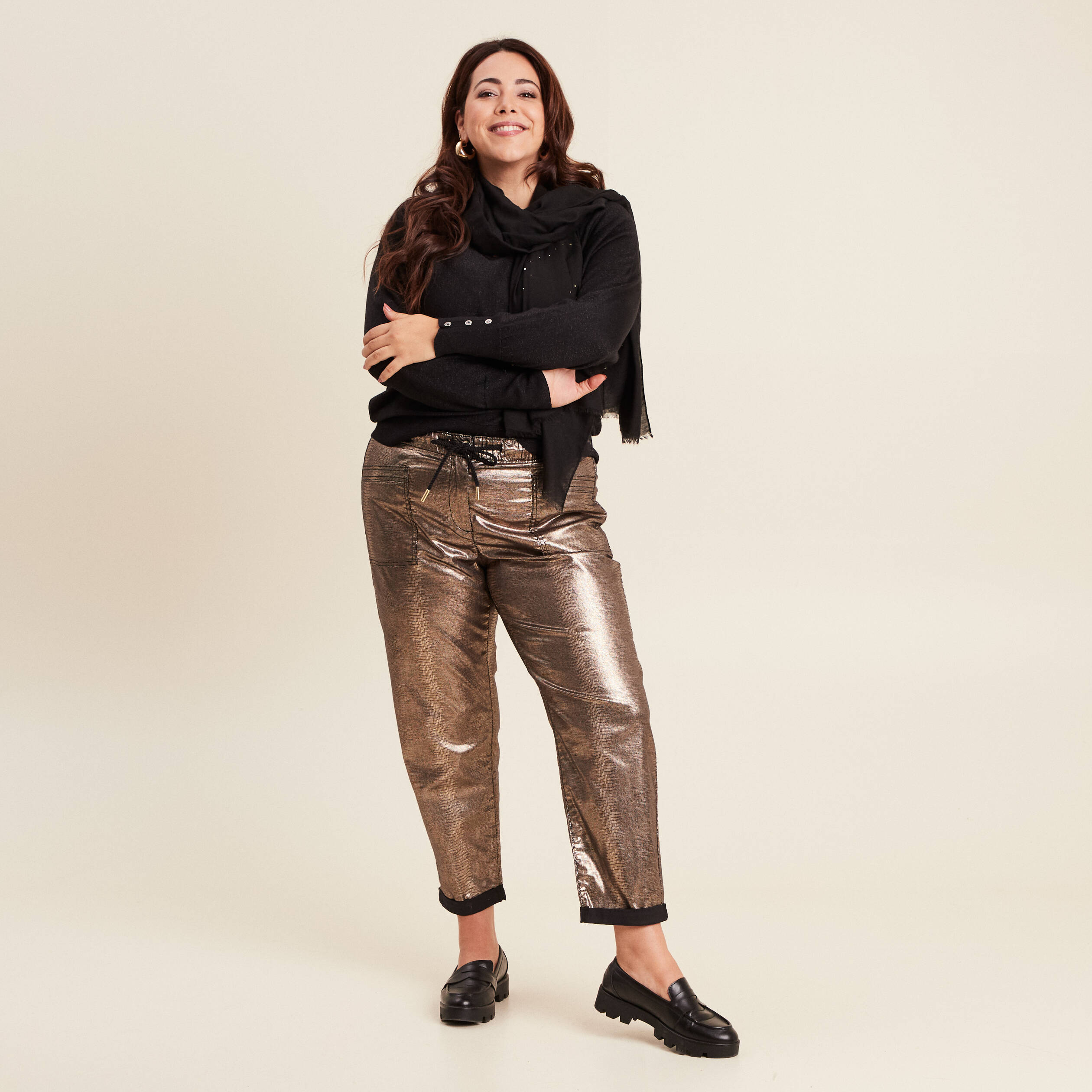 Pull manches longues noir femme