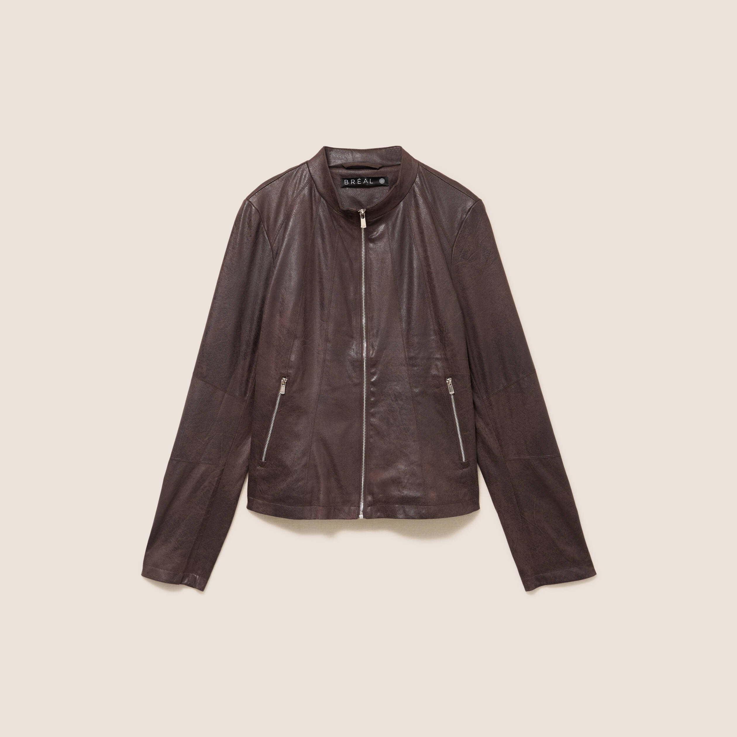 Veste cintr&eacute;e marron fonc&eacute; femme