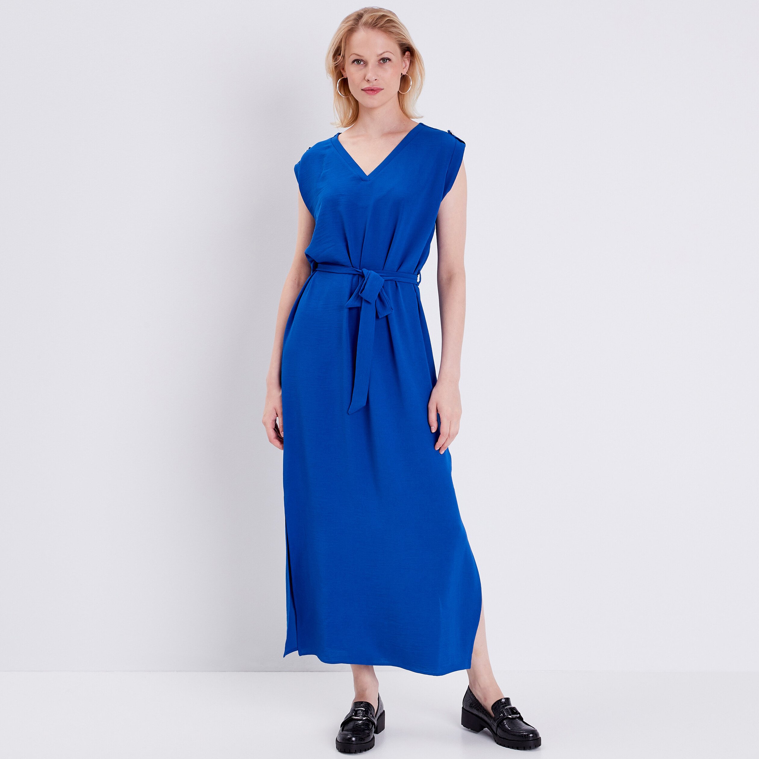 Robe bleu online longue femme