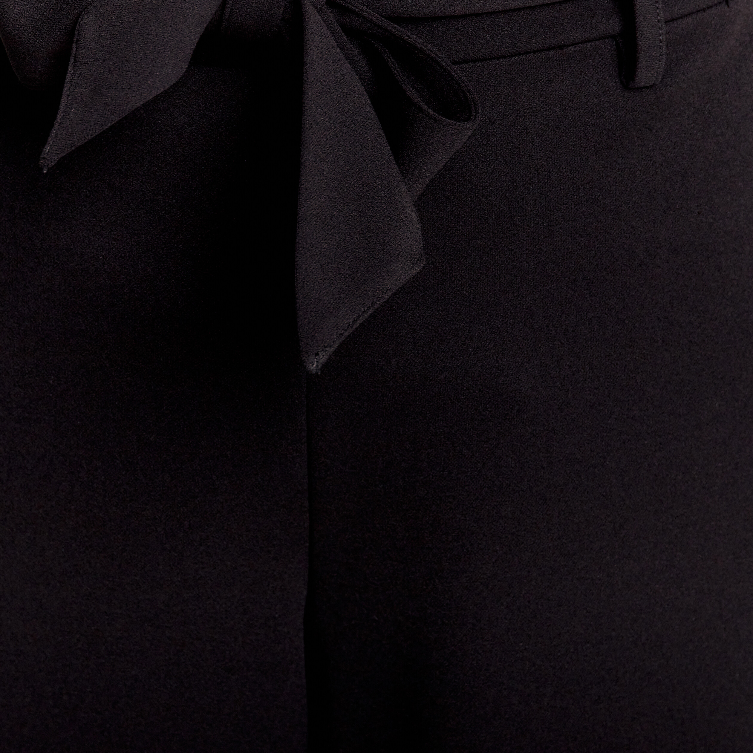 Pantalon large ceinturé noir femme