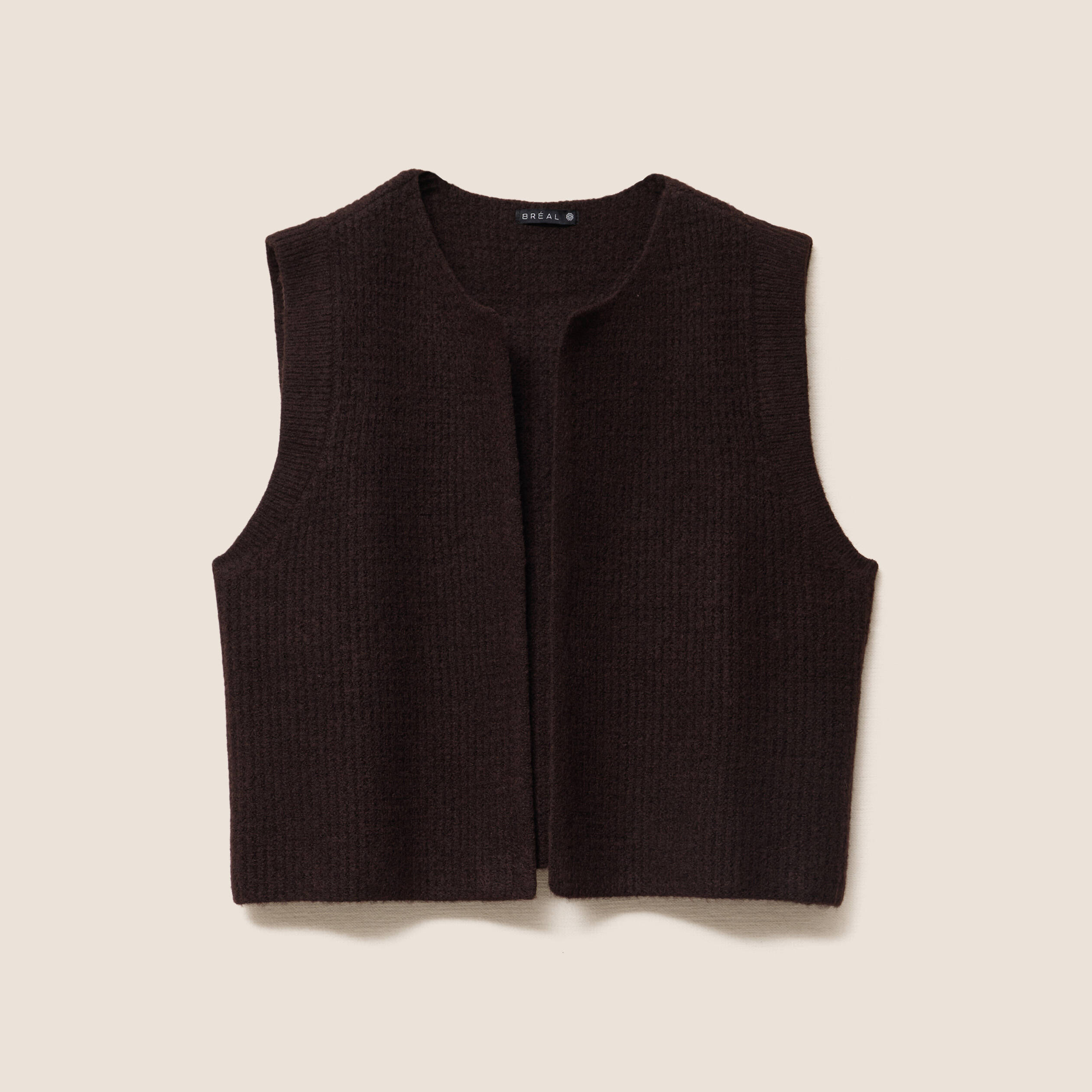 Gilet sans manches marron fonc&eacute; femme