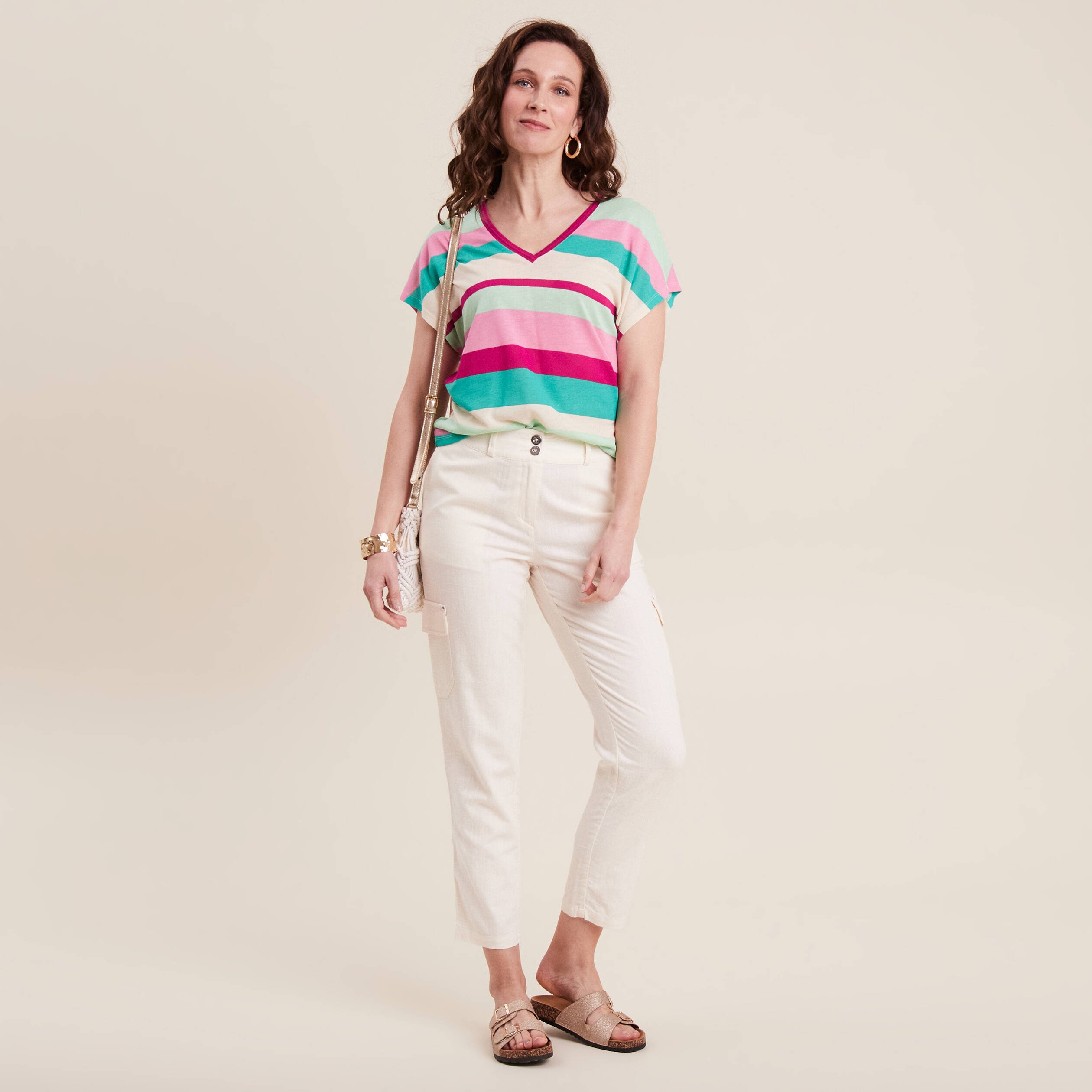 T-shirt manches courtes rose femme