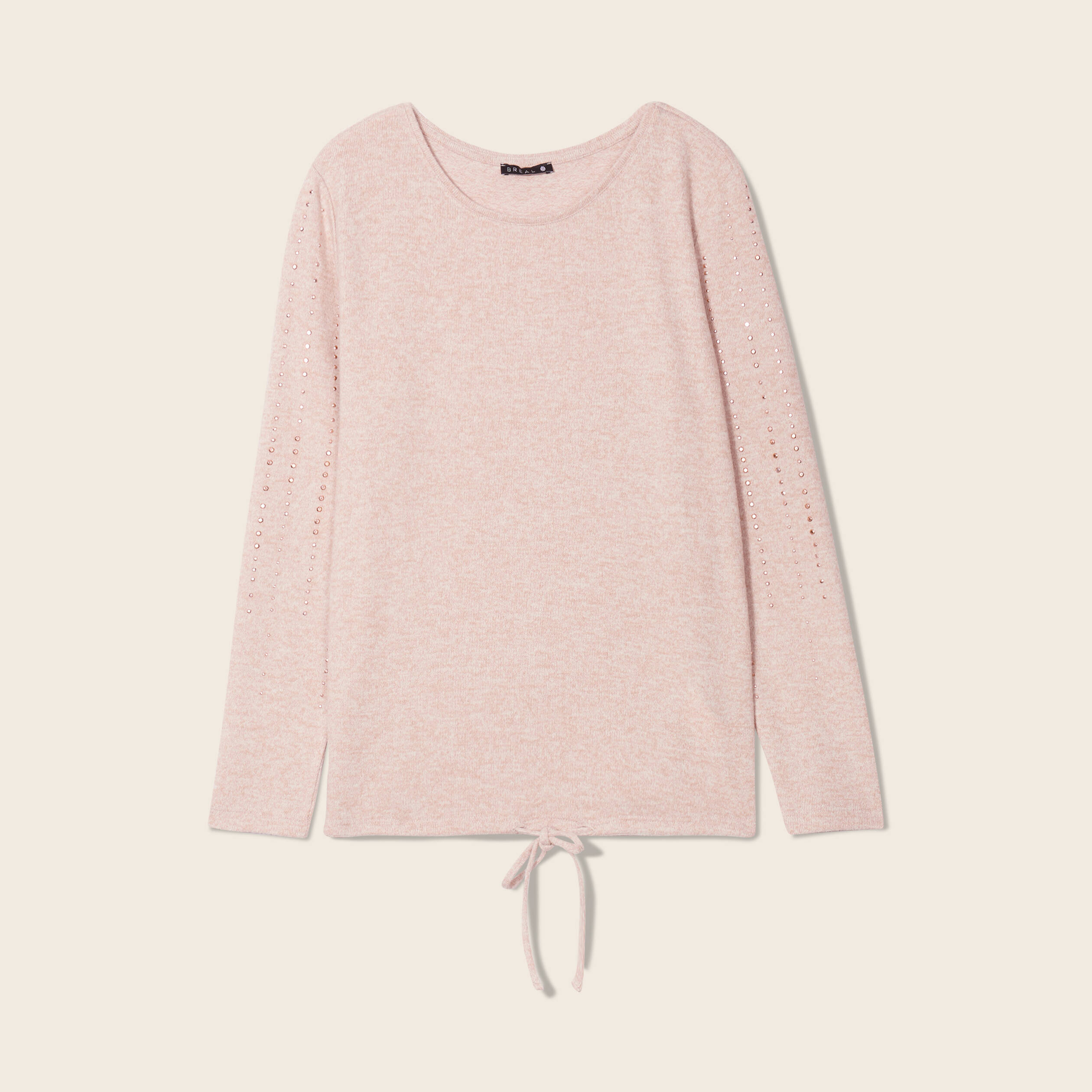 Tee shirt manche longue beige femme outlet