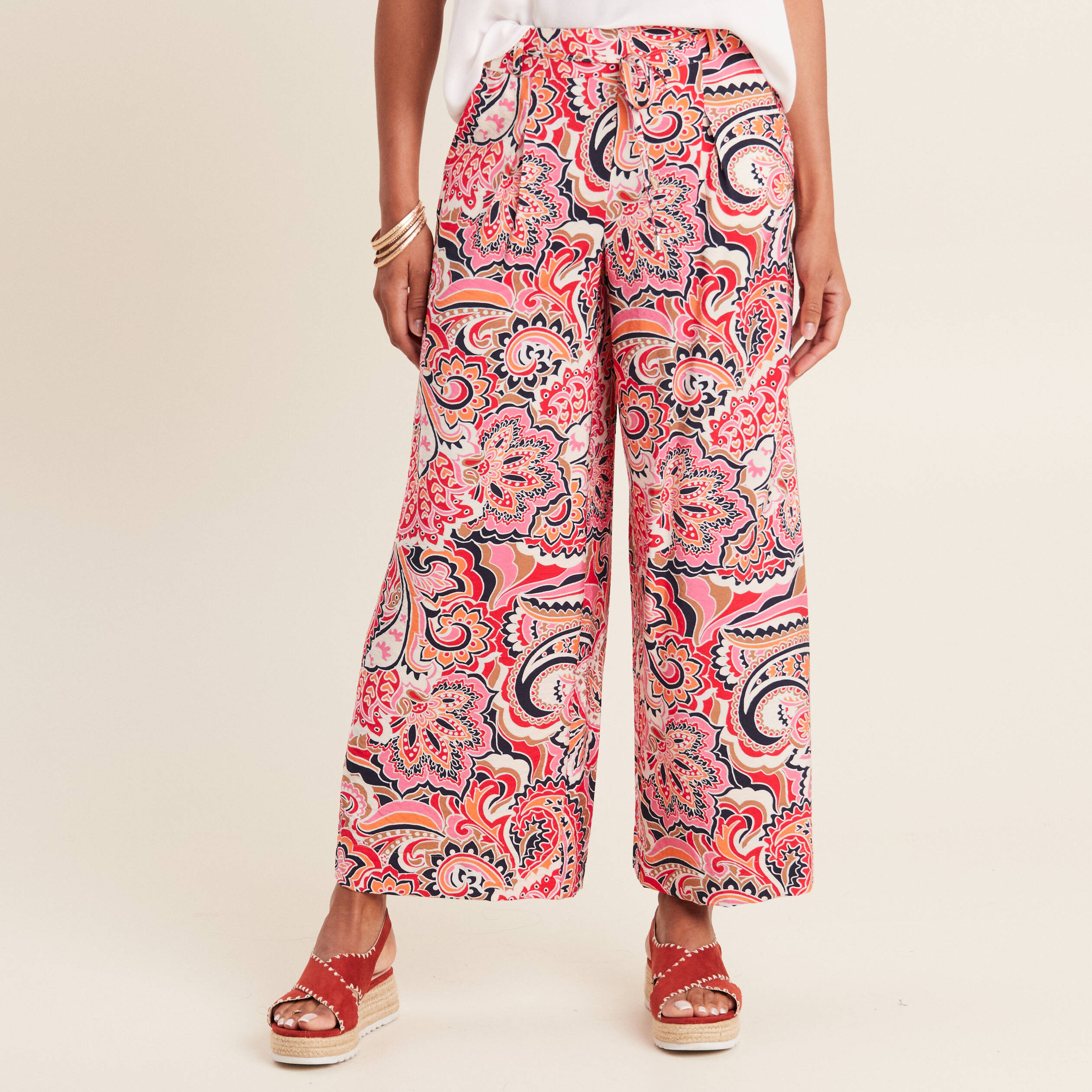 Pantalon fluide 7/8ème multicolore femme