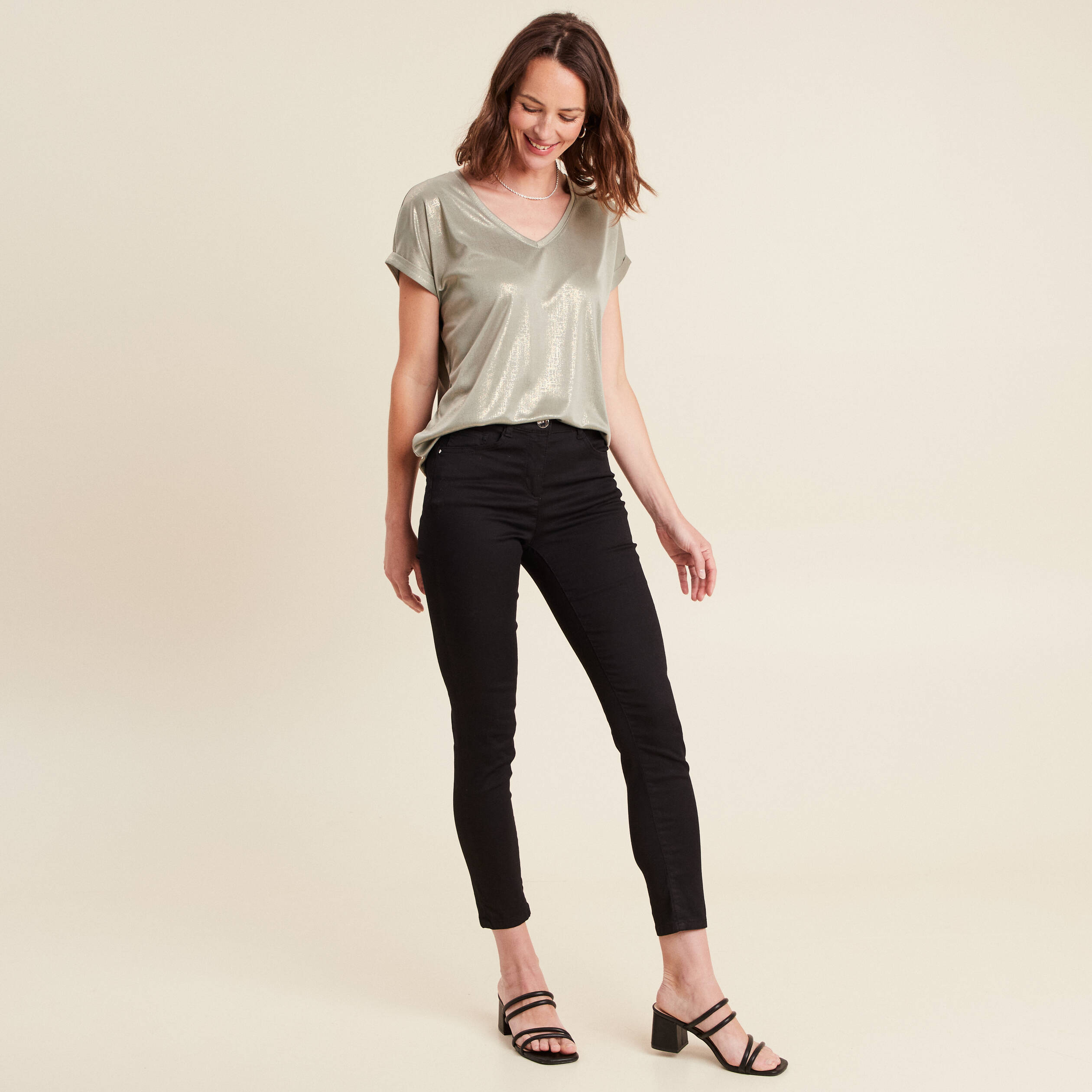 t shirt manches courtes vert clair femme T-shirt manches courtes vert clair femme