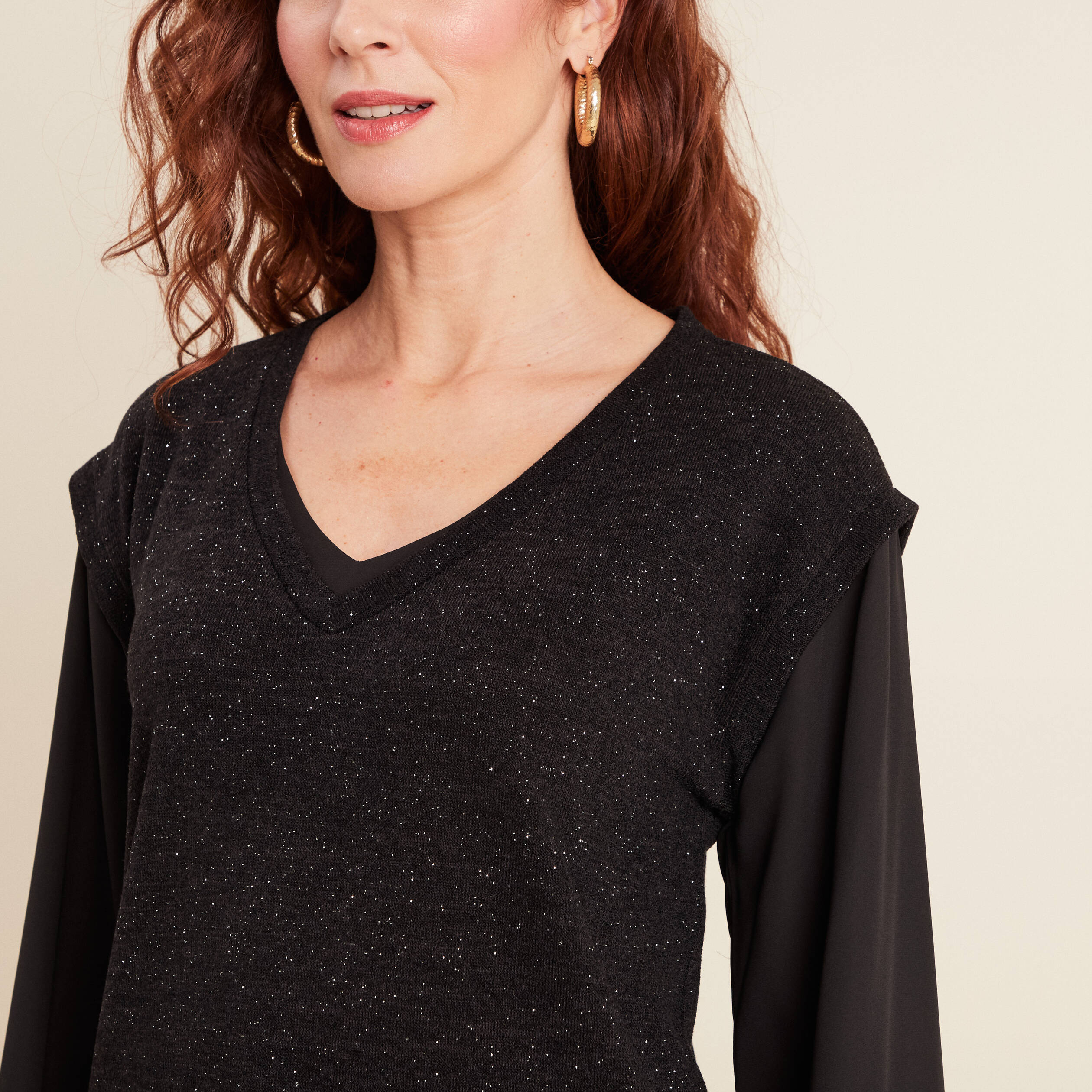 T-shirt manches longues noir femme