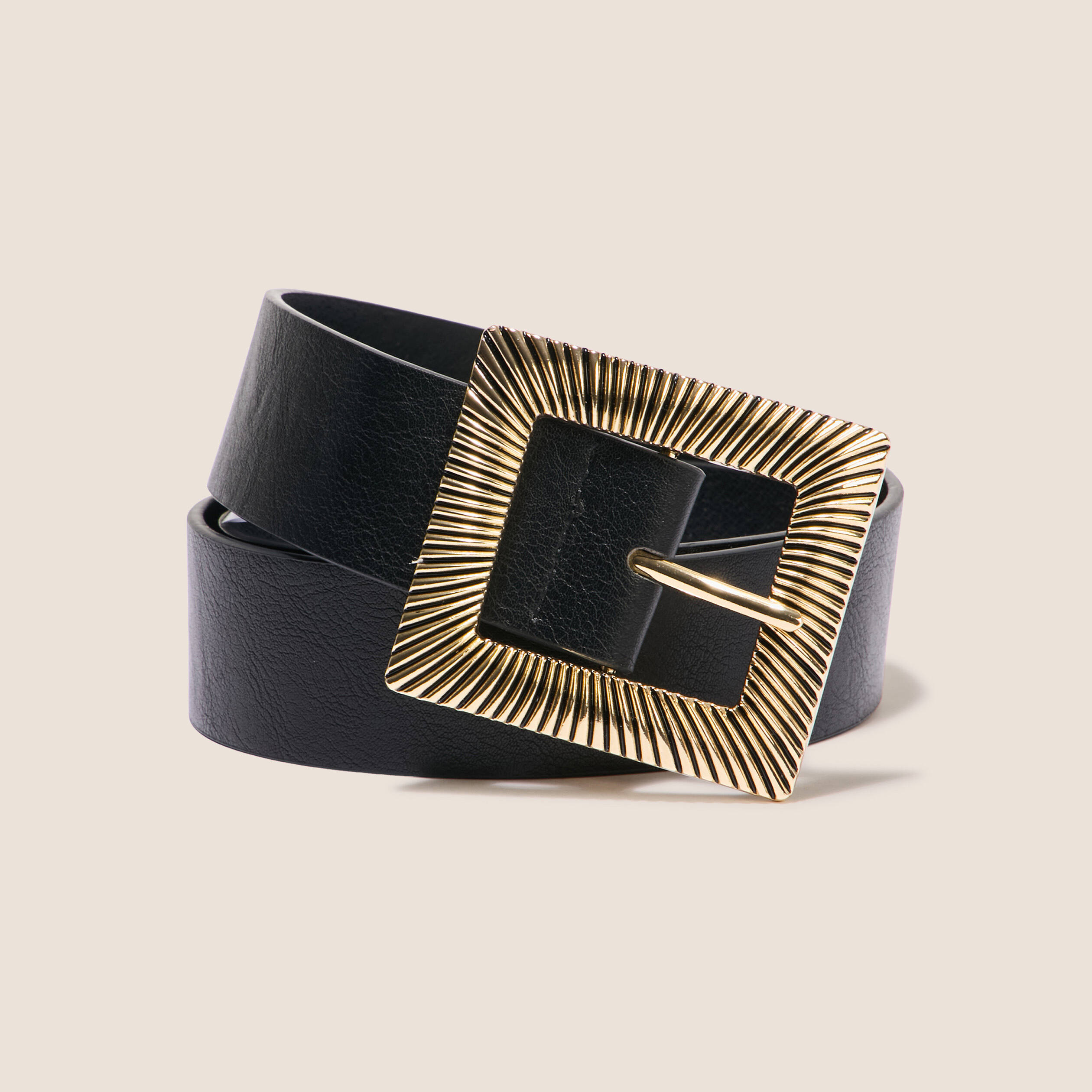 Ceinture large noir femme