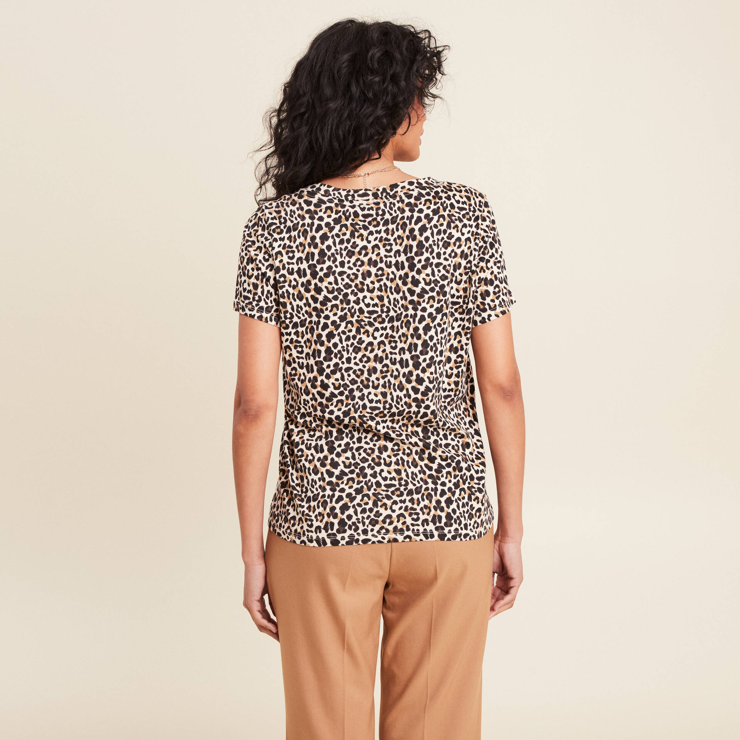 t shirt manches courtes beige femme T-shirt manches courtes beige femme