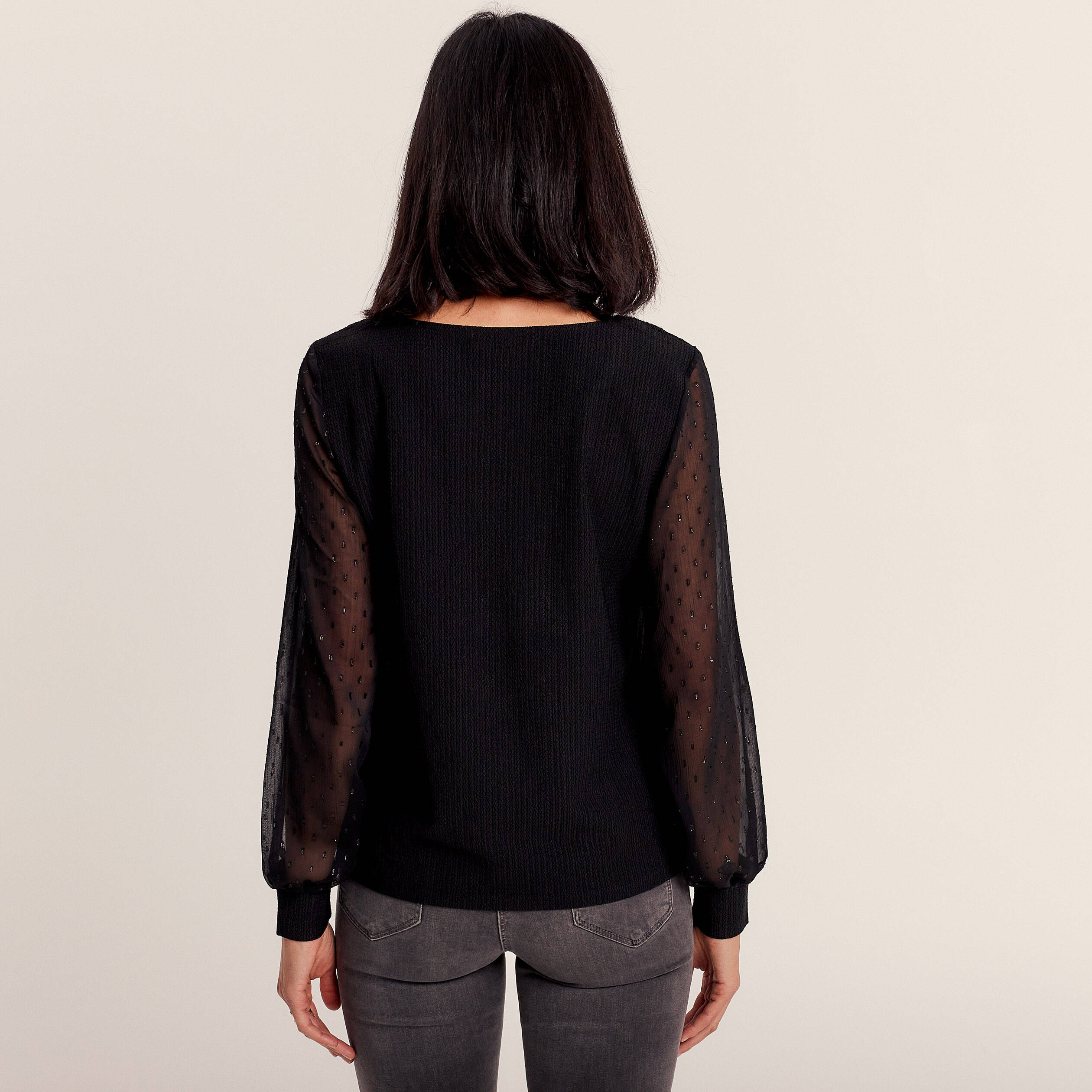 T-shirt manches longues noir femme