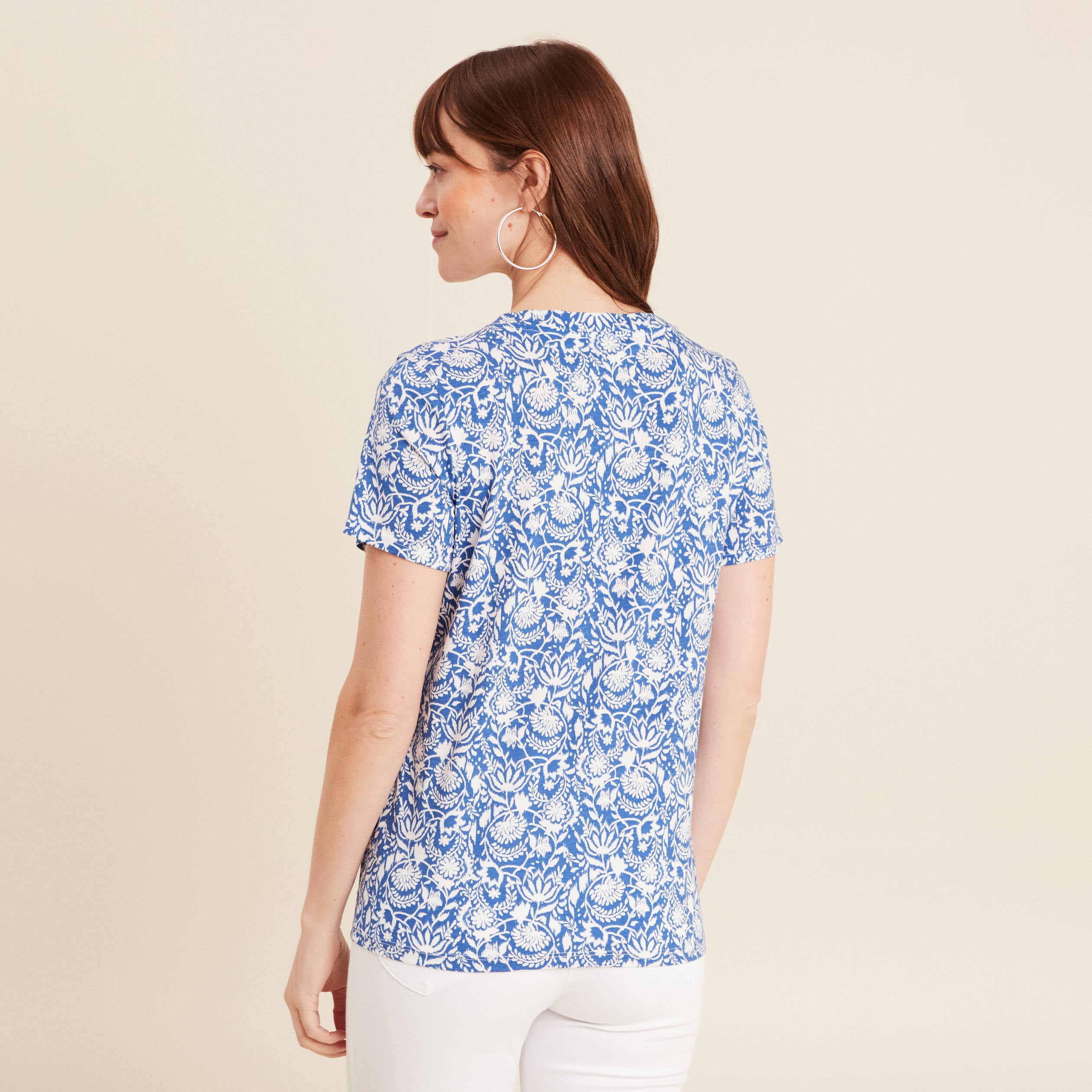 T-shirt manches courtes bleu femme