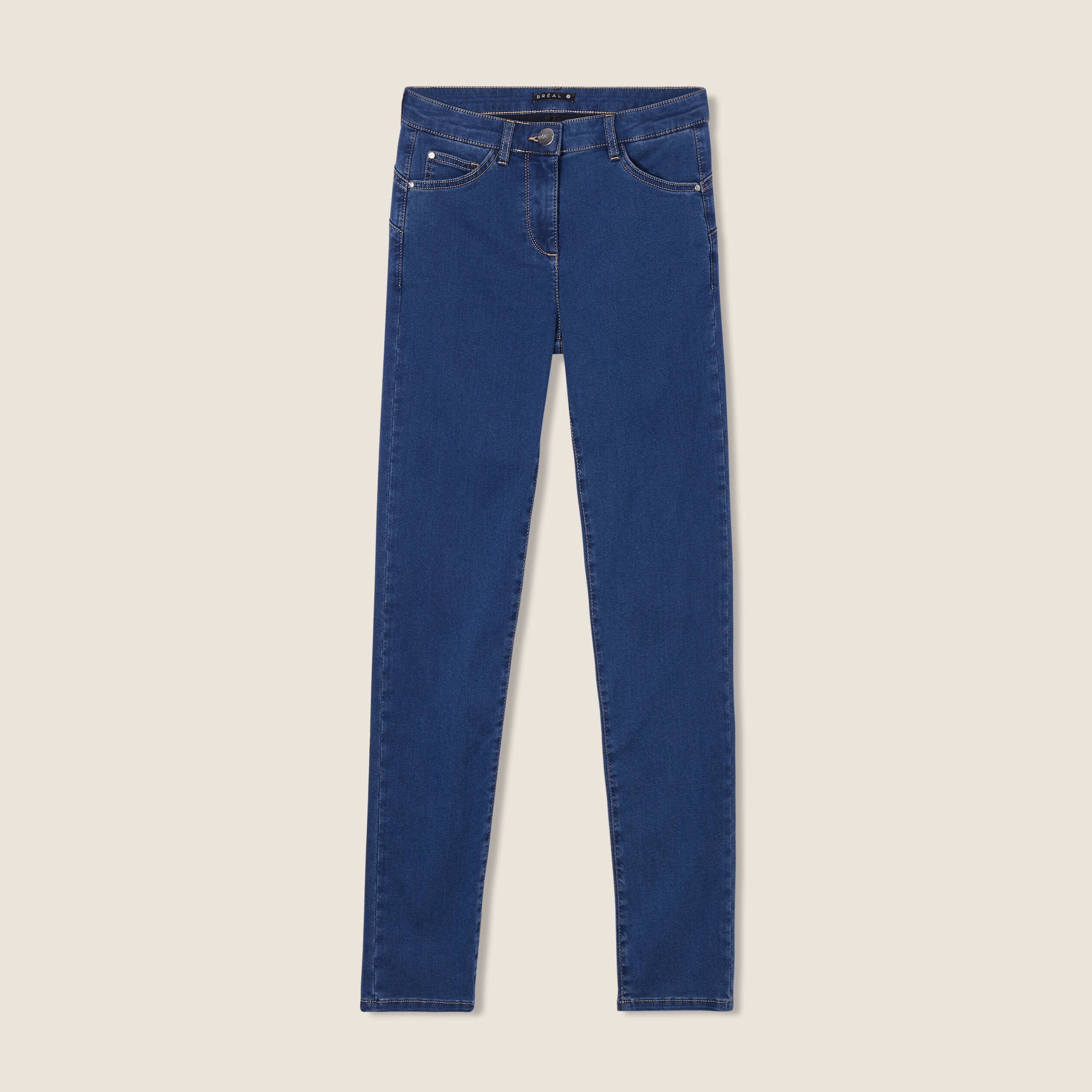 Pantalon léger taille standard long denim double stone femme