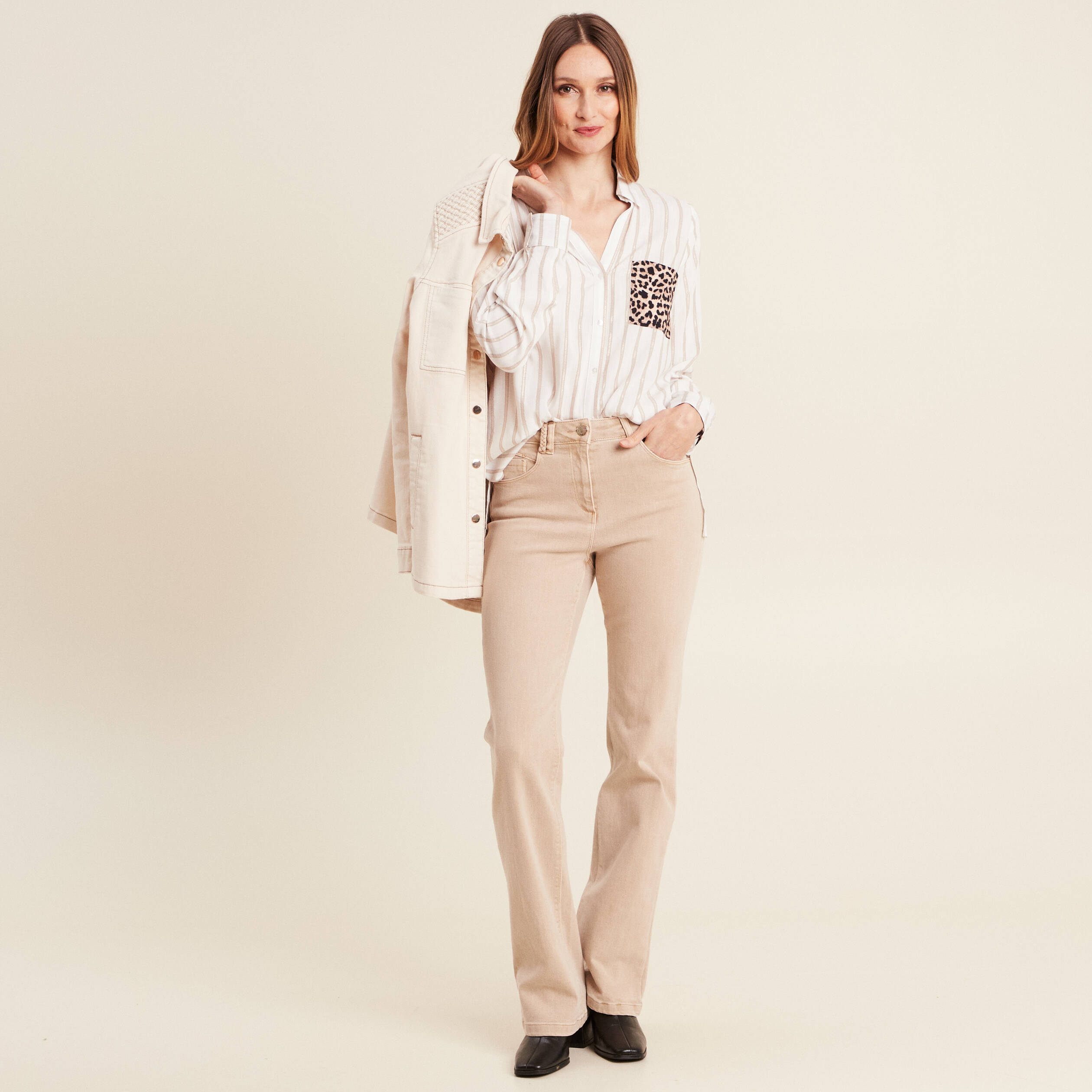 Chemise manches longues blanc femme