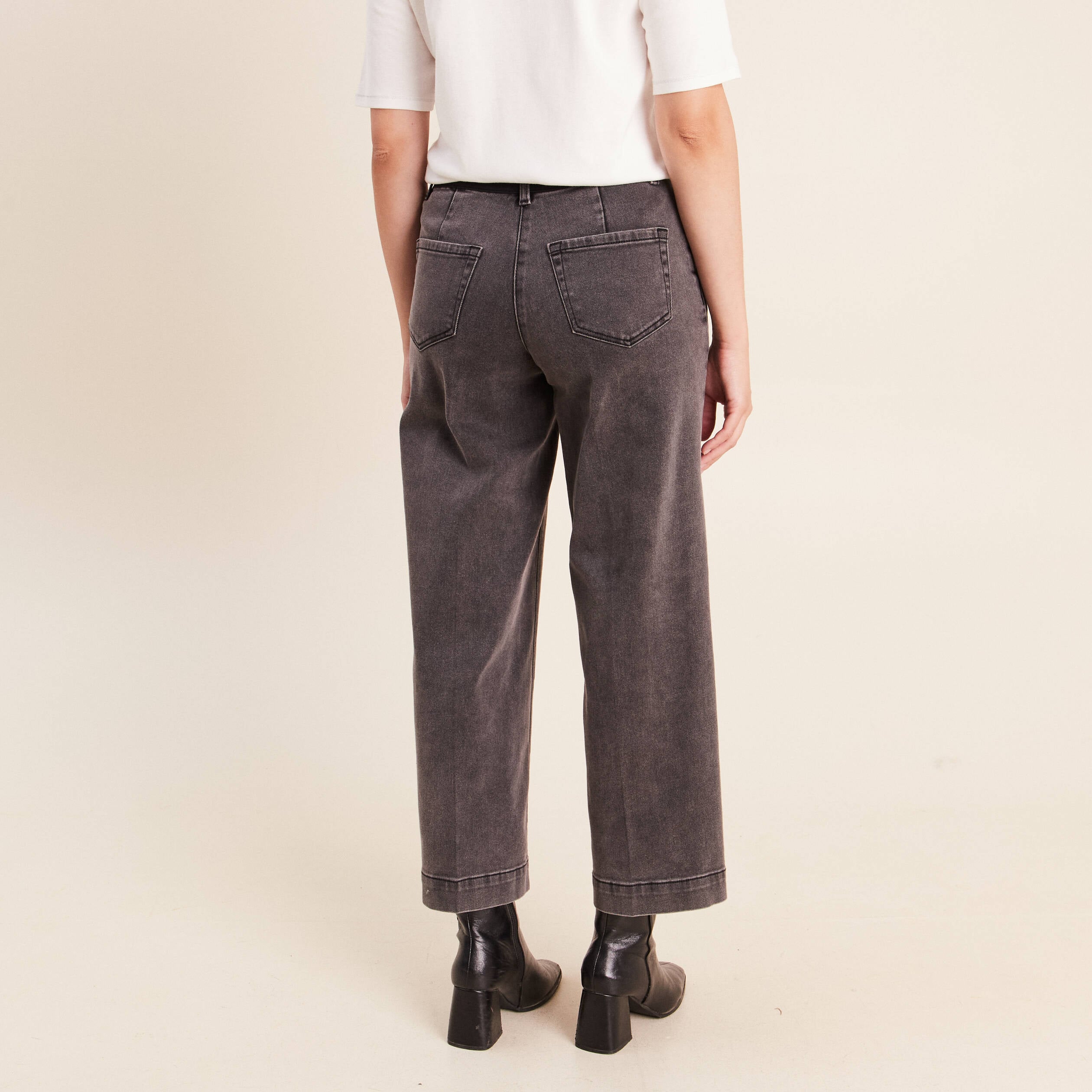 Jean denim gris femme