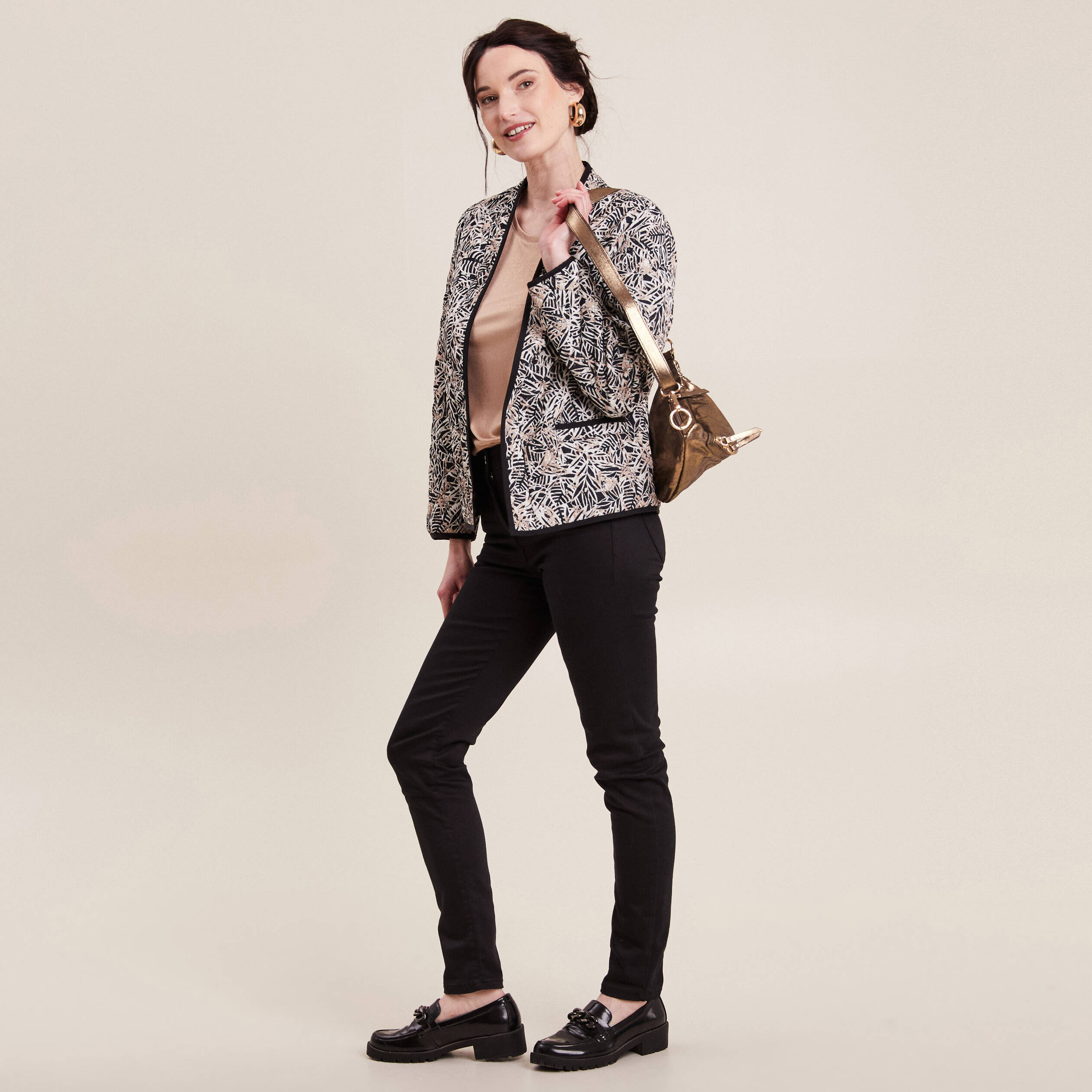 Veste esprit kimono noir femme