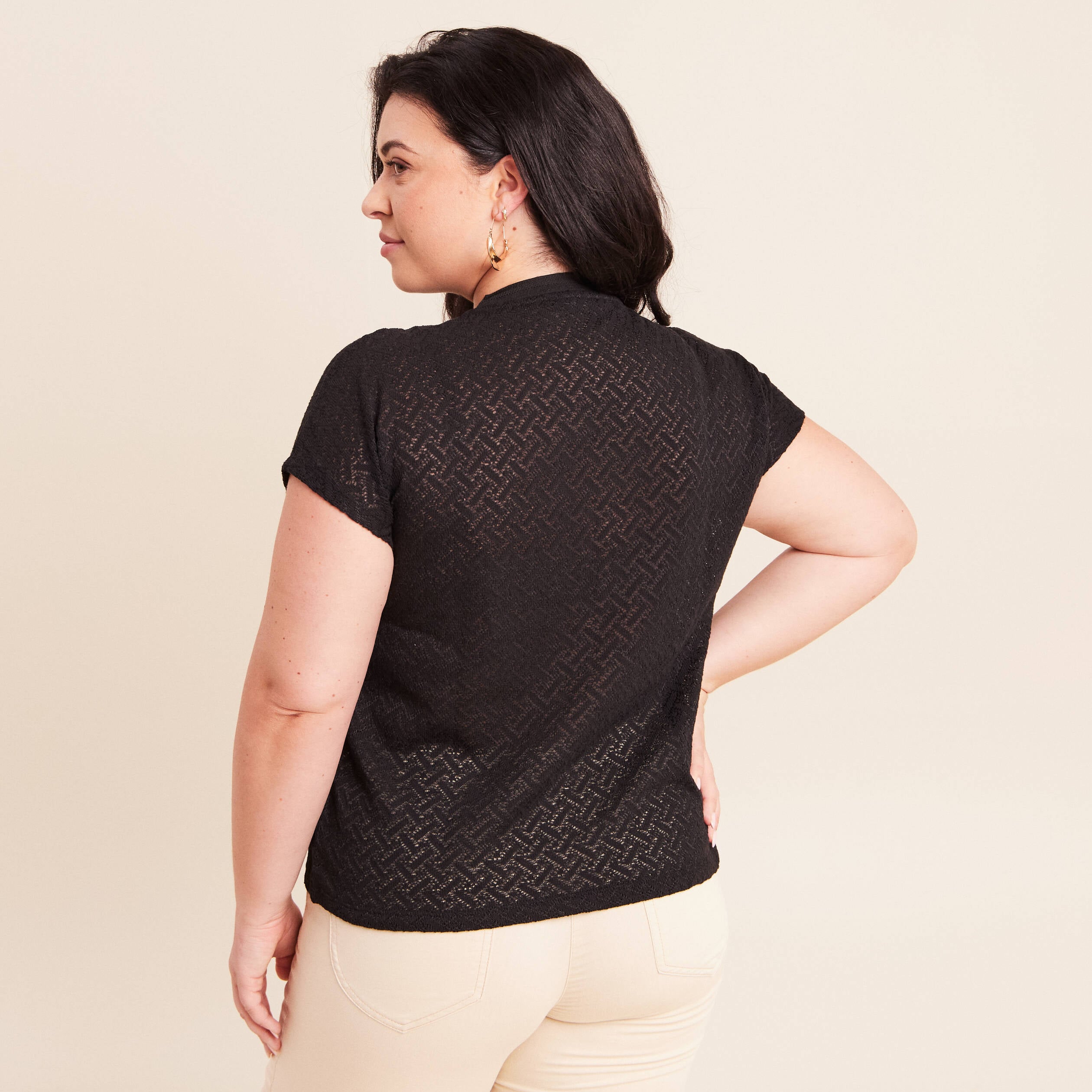 T-shirt manches courtes noir femme