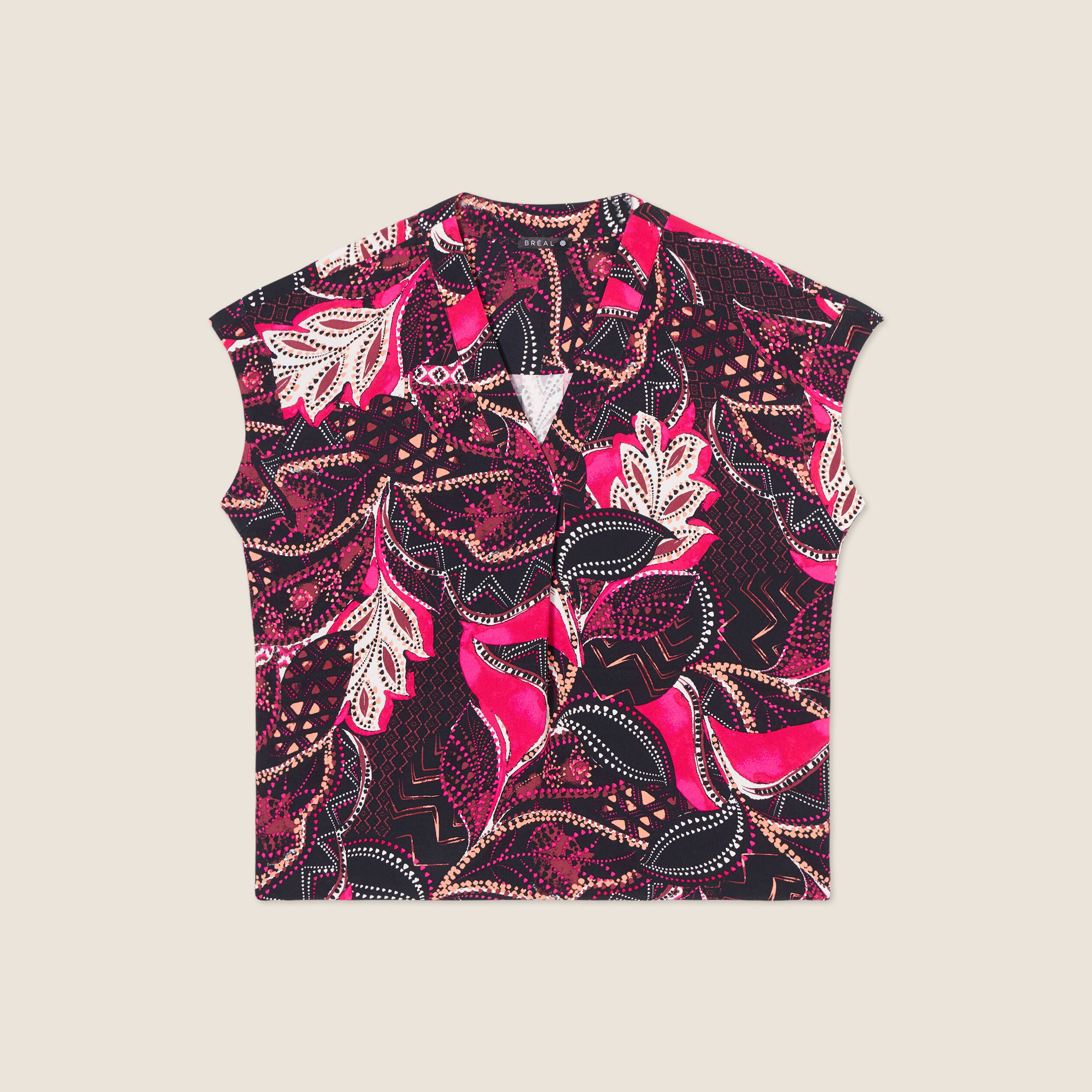 Blouse manches courtes noir femme