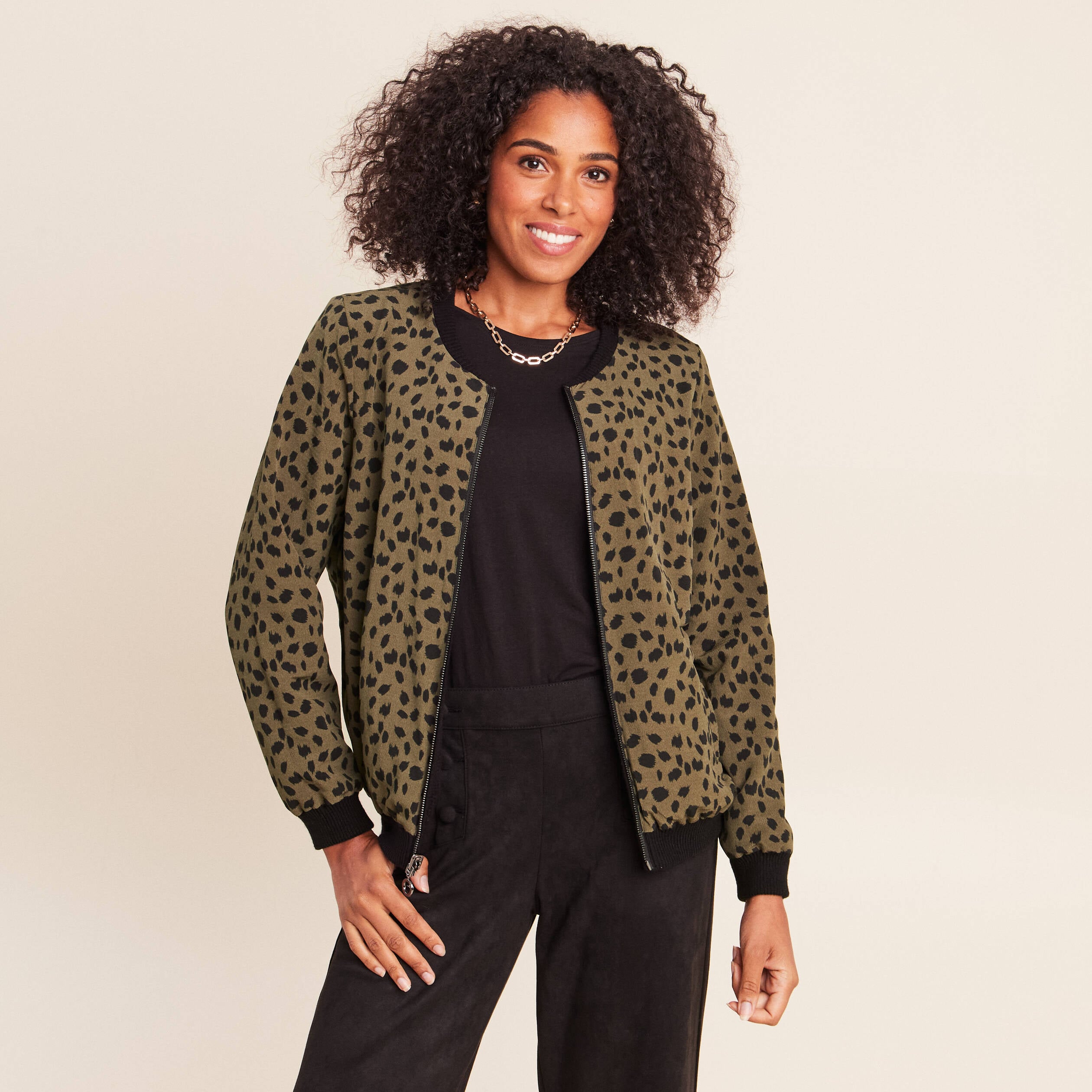 Gilet r&eacute;versible manches longues vert femme