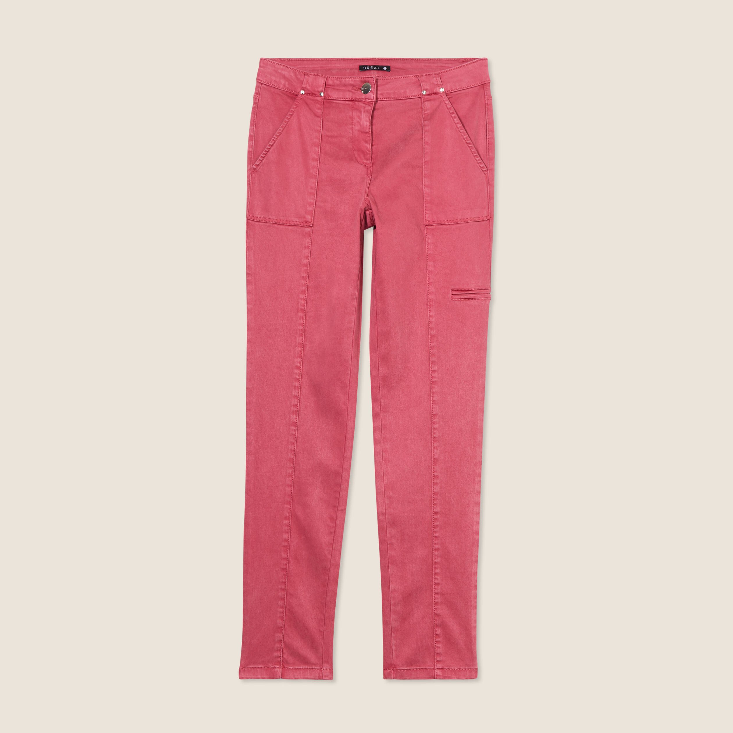 pantalon ajuste rouge fonce femme Pantalon ajusté rouge foncé femme