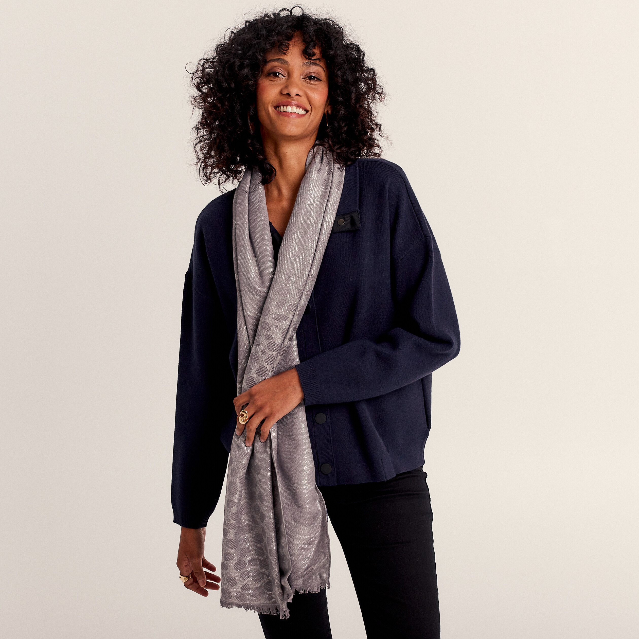 Foulard couleur argent femme