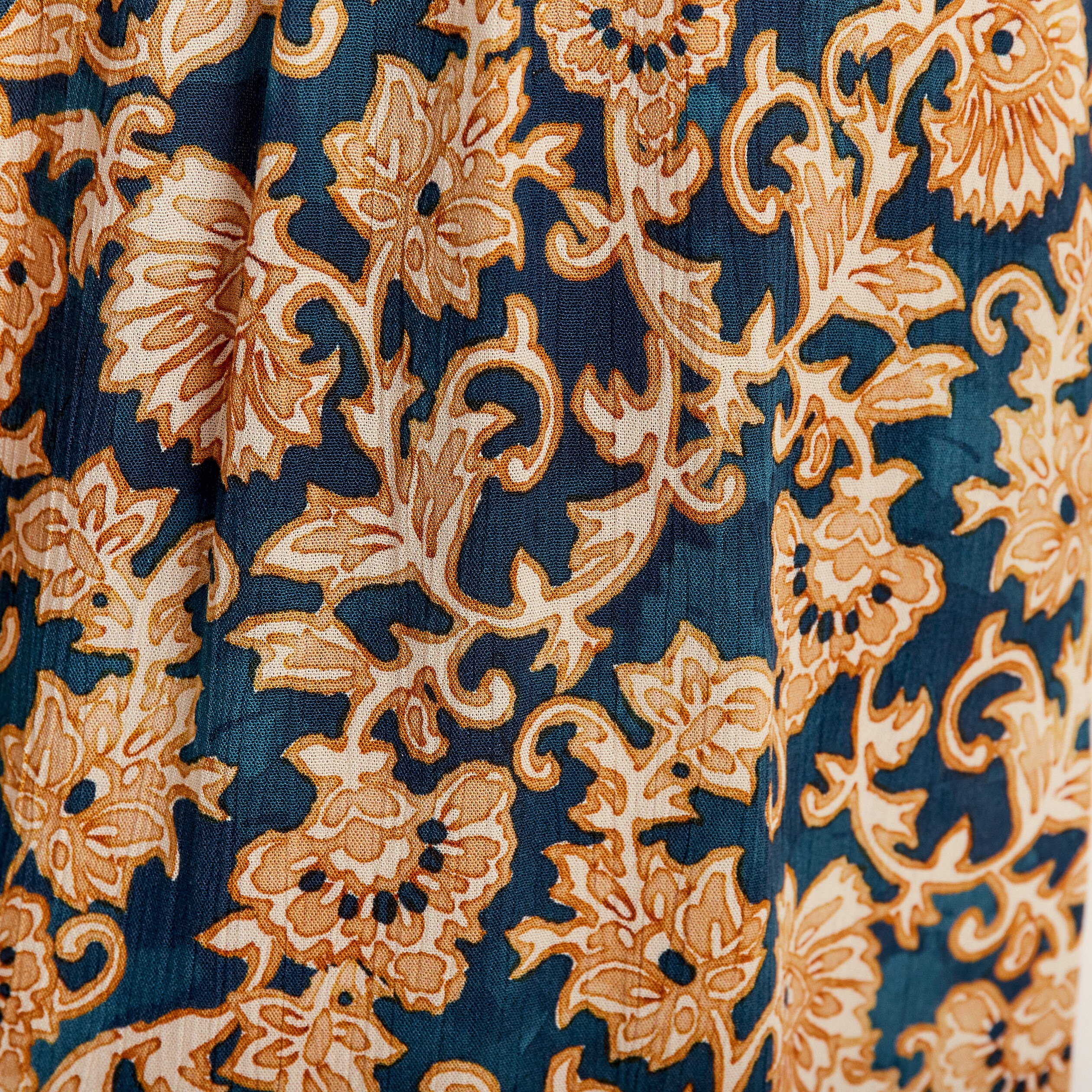Robe évasée manches 3/4 bleu foncé femme