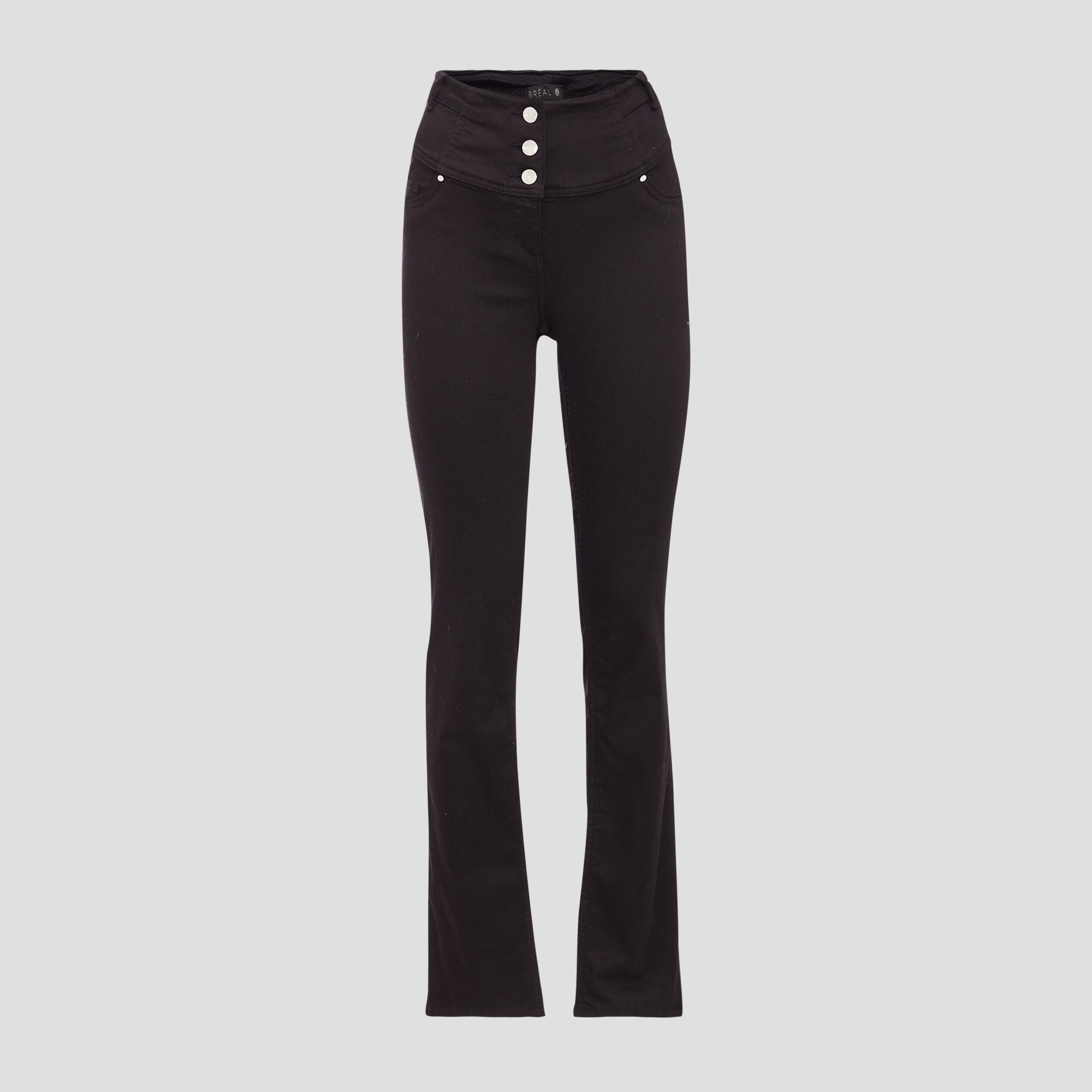 Jean droit effet gainant denim noir femme Br al