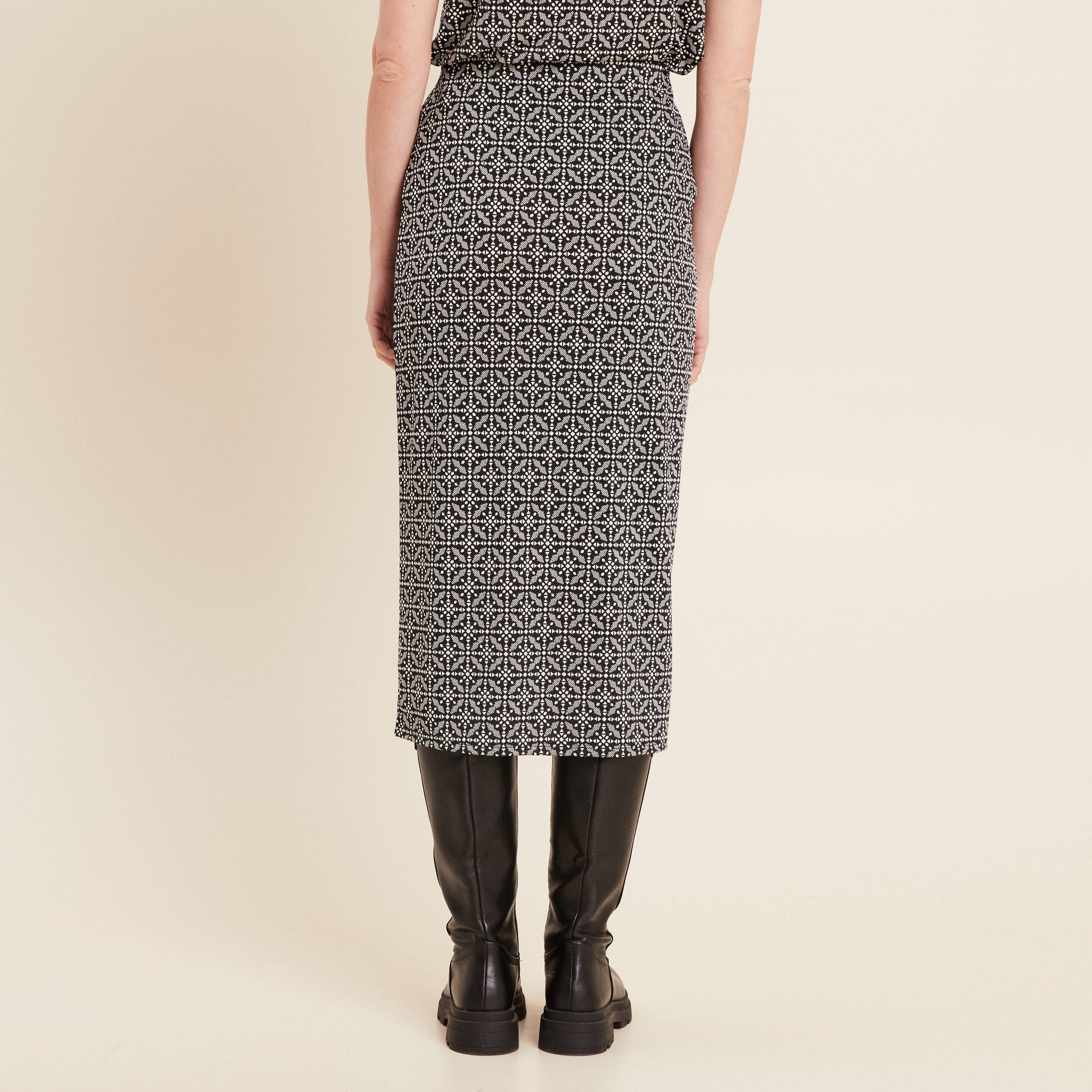 Jupe longue droite noir femme