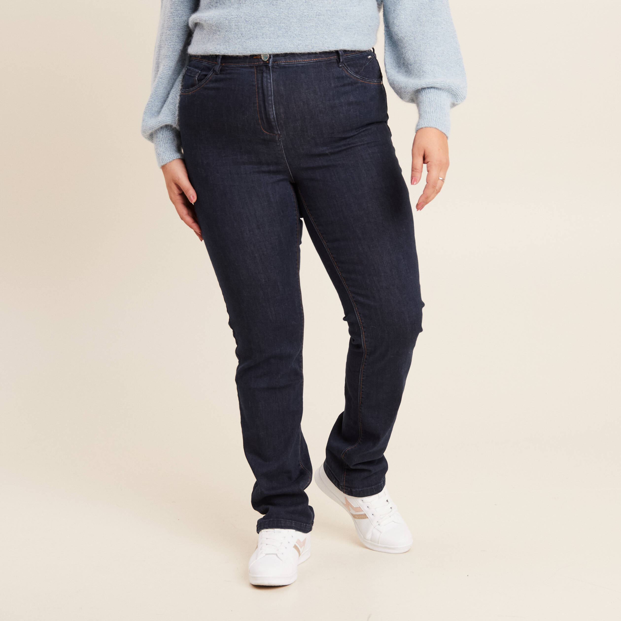Jean taille haute denim sales