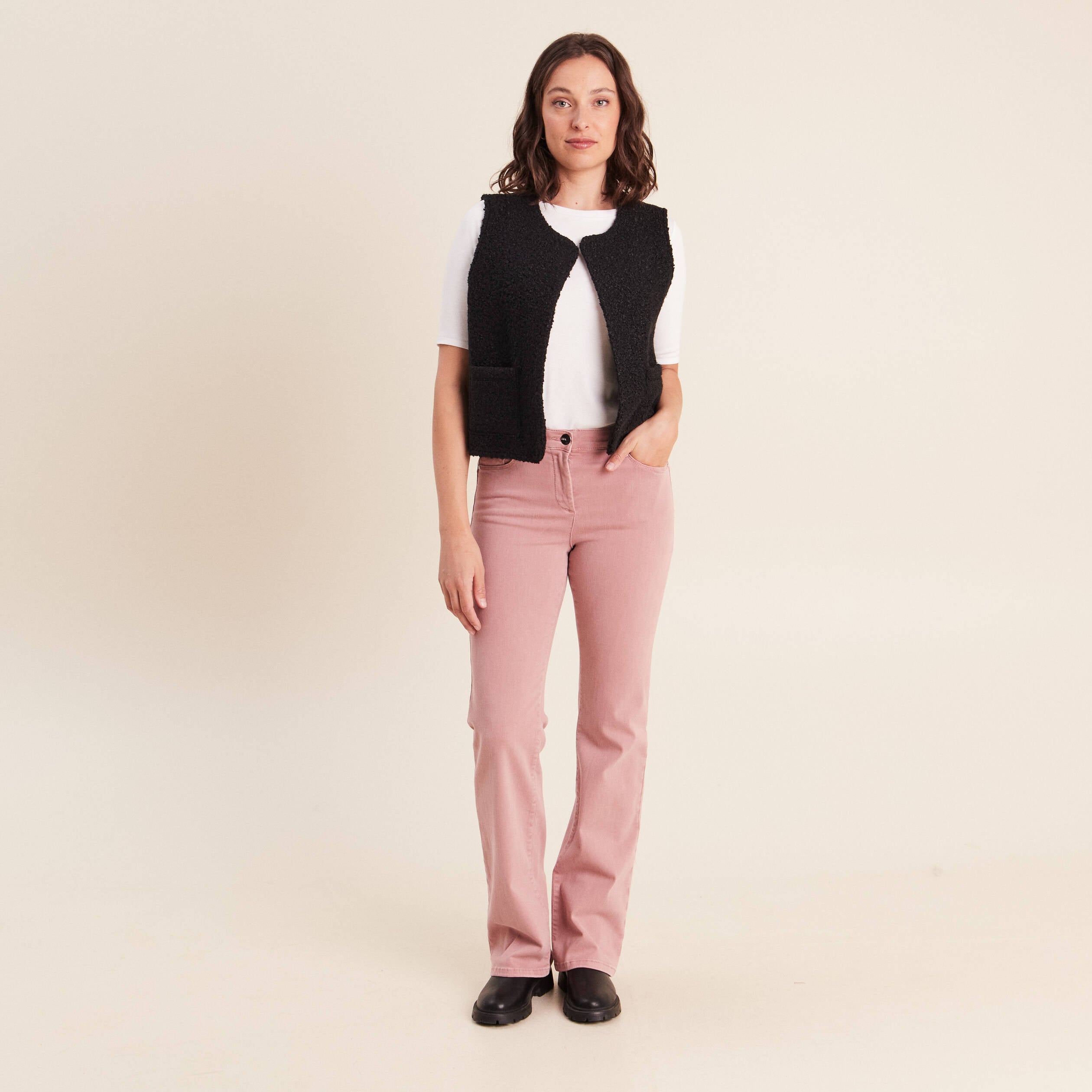 Jean magique L'Unique coupe bootcut rose femme