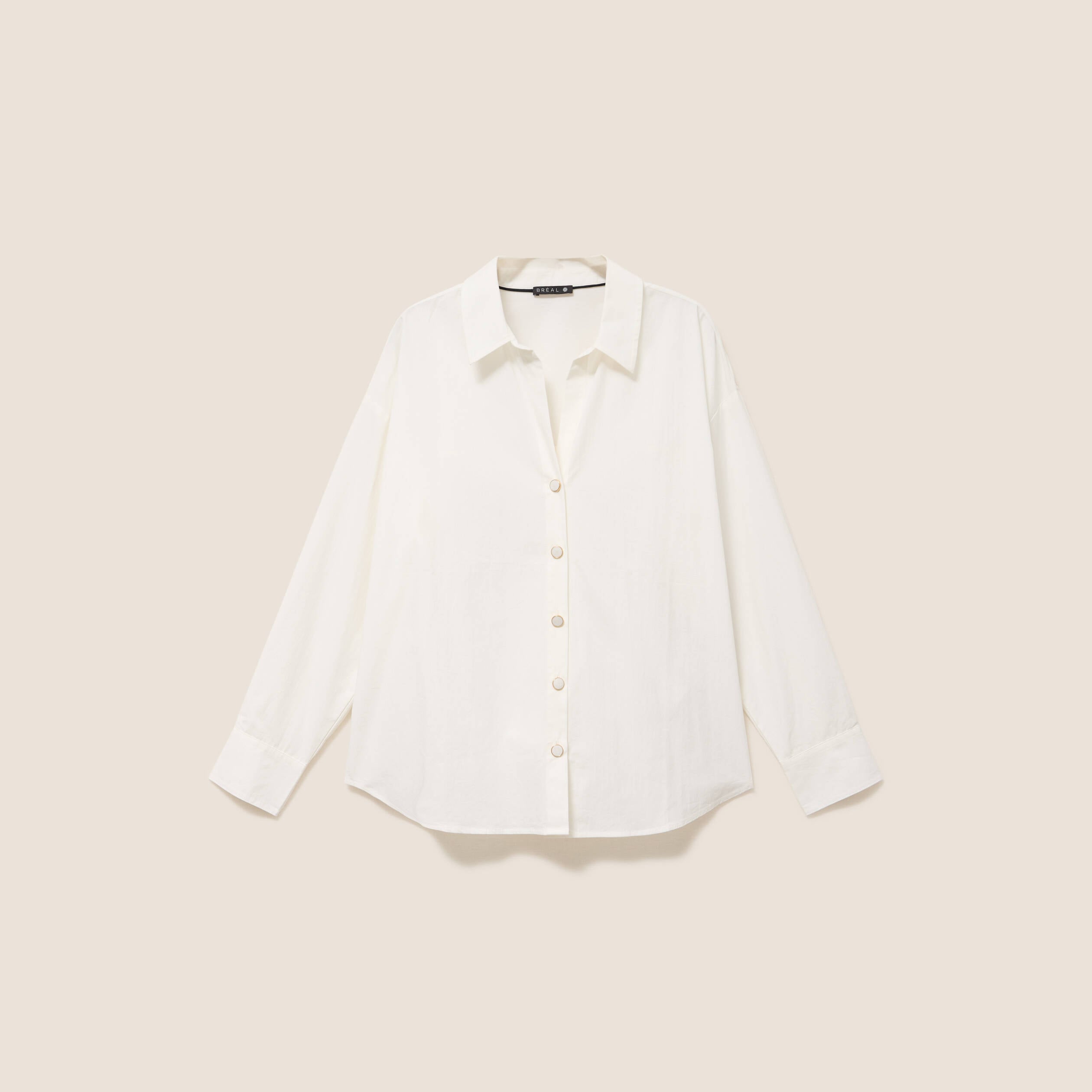 Chemise ample manches longues ecru femme