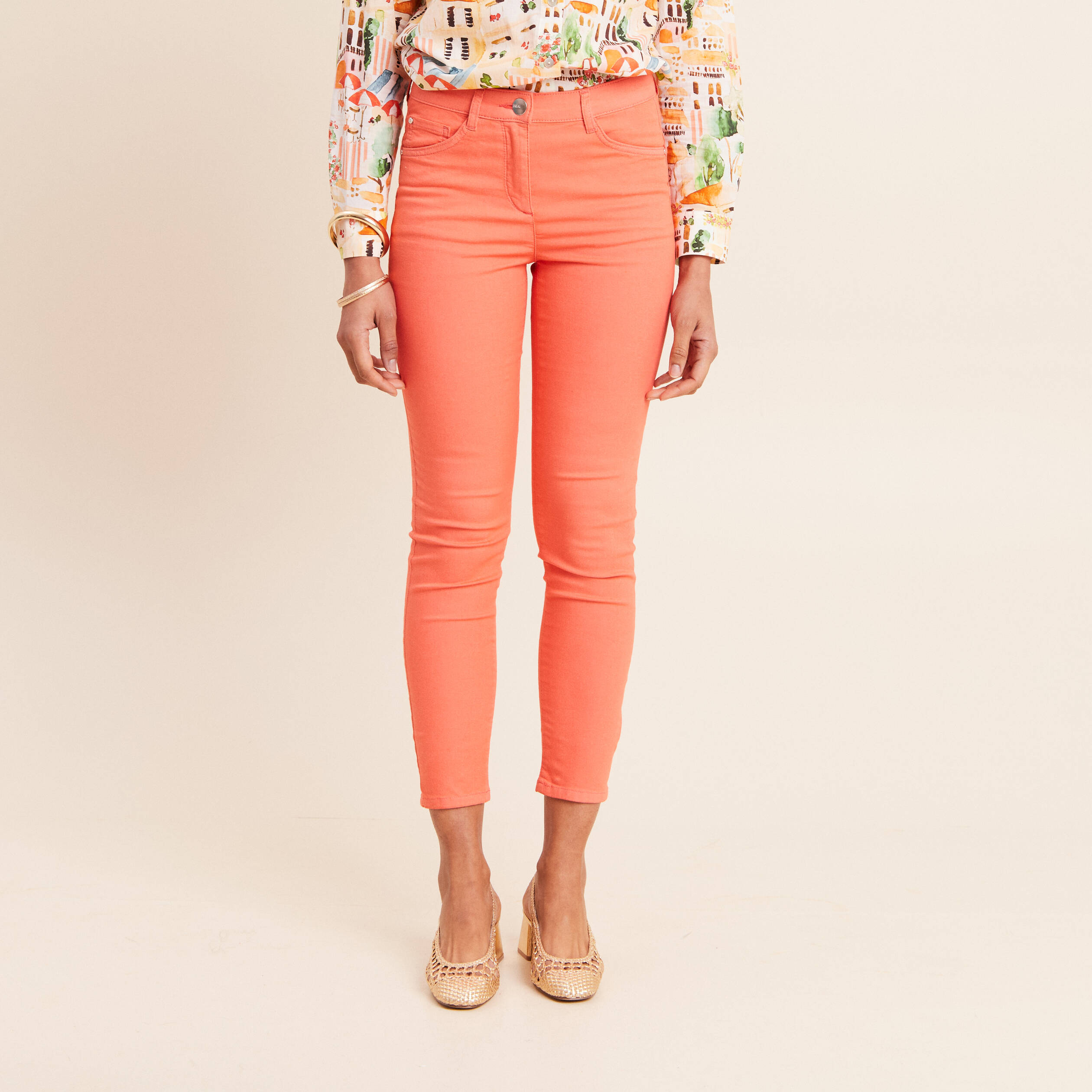 Pantalon magique Le L&eacute;ger coupe ajust&eacute;e orange fluo femme
