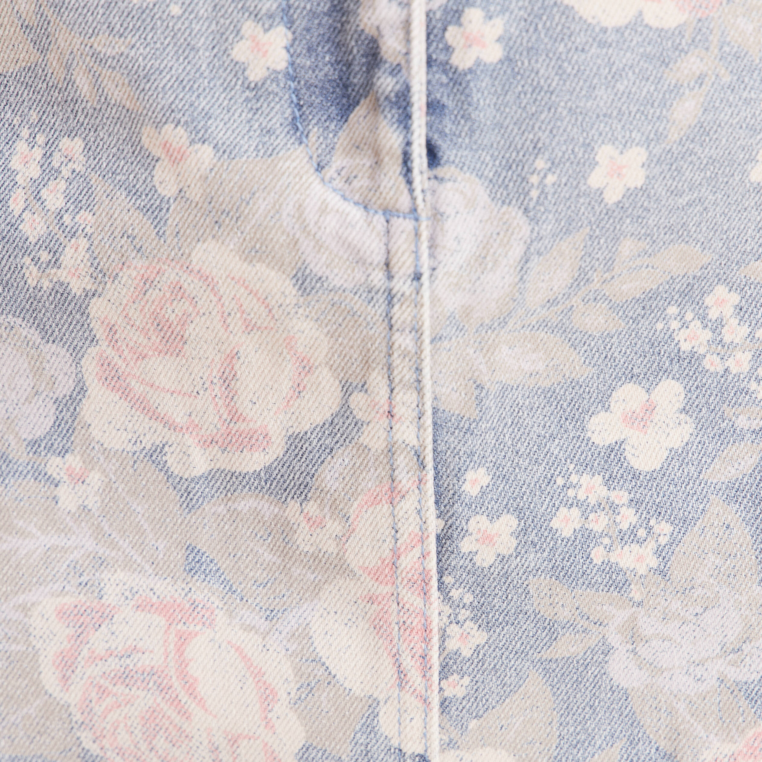 Jupe droite en jean taille standard rose femme