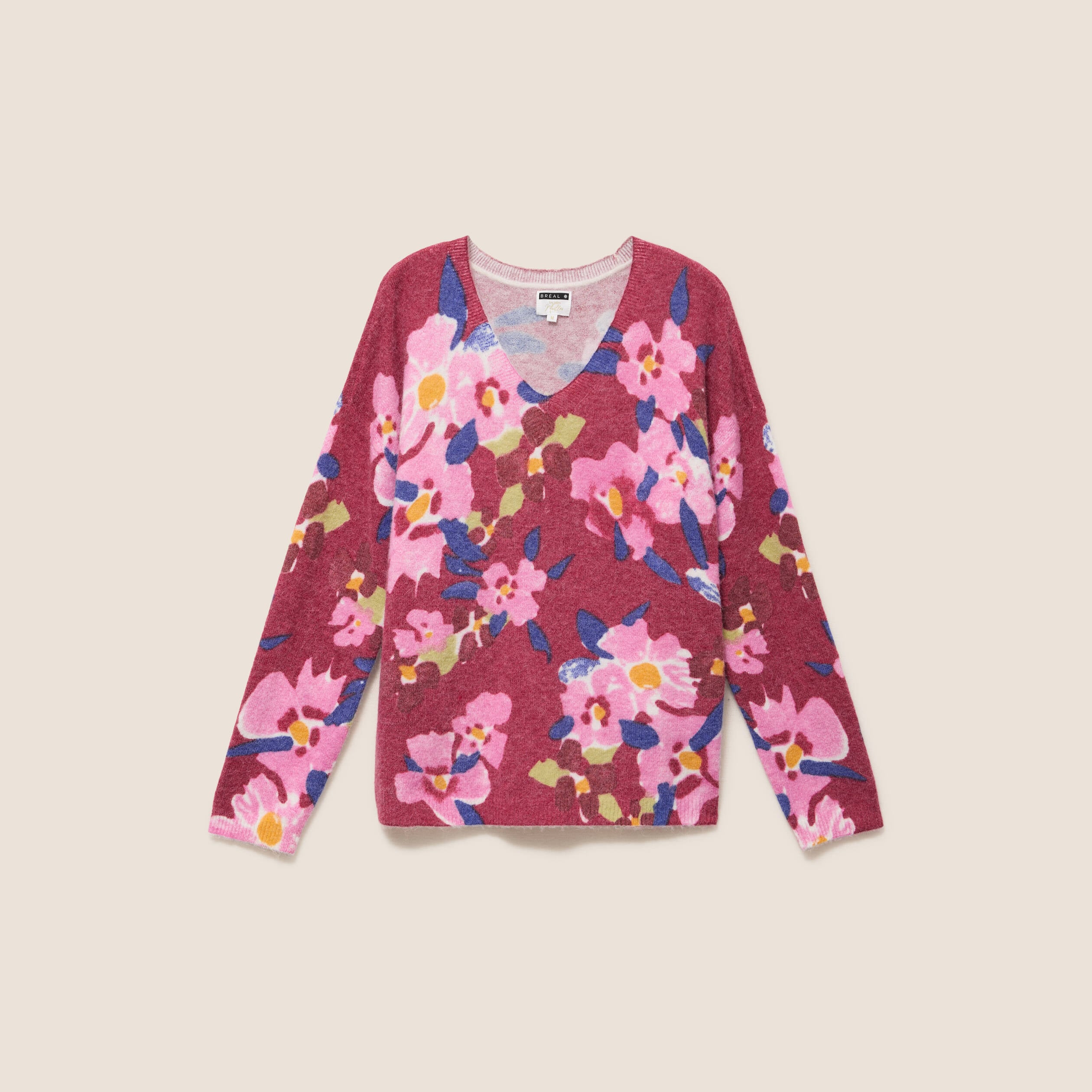 Pull manches longues rose femme