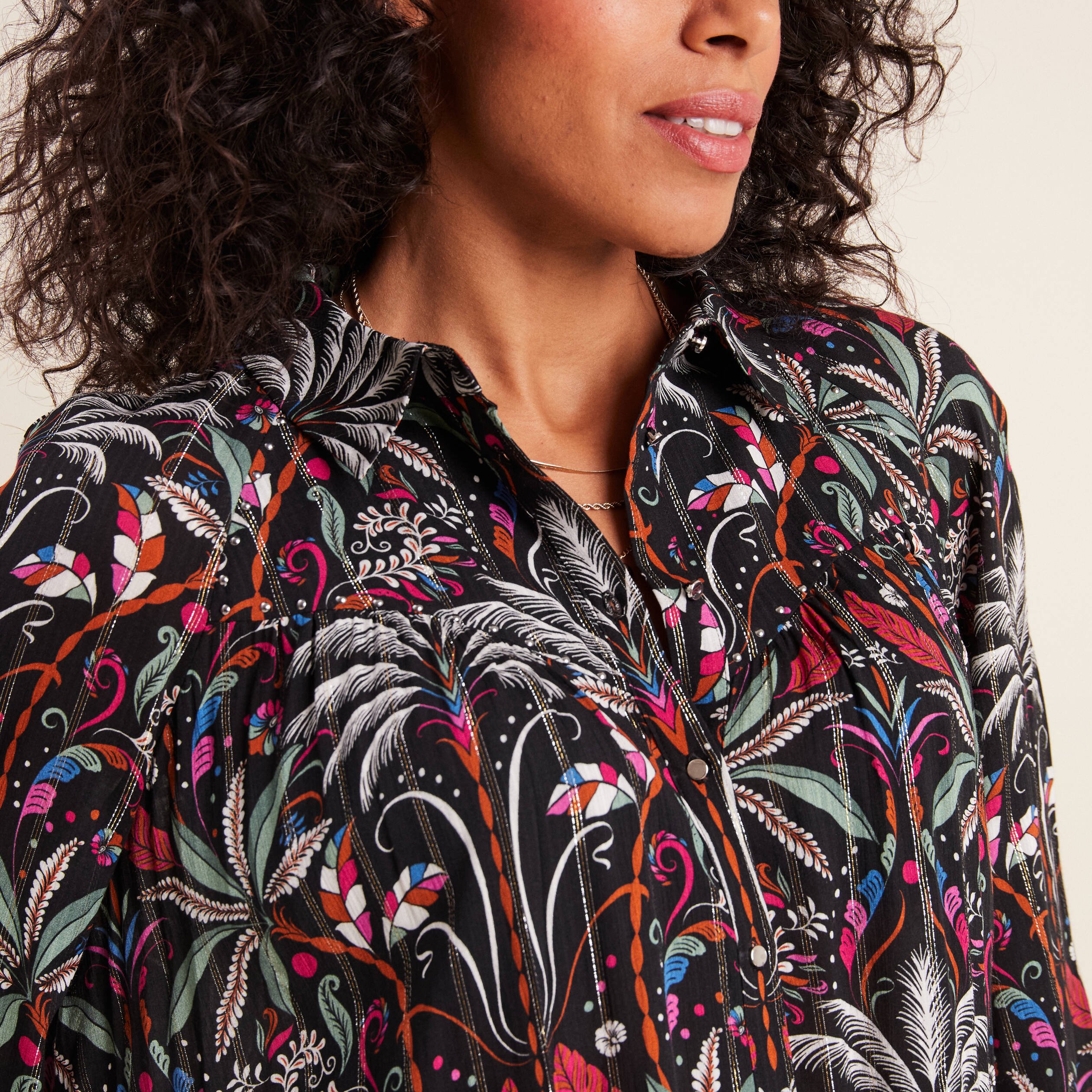 Chemise manches longues noir femme Breal