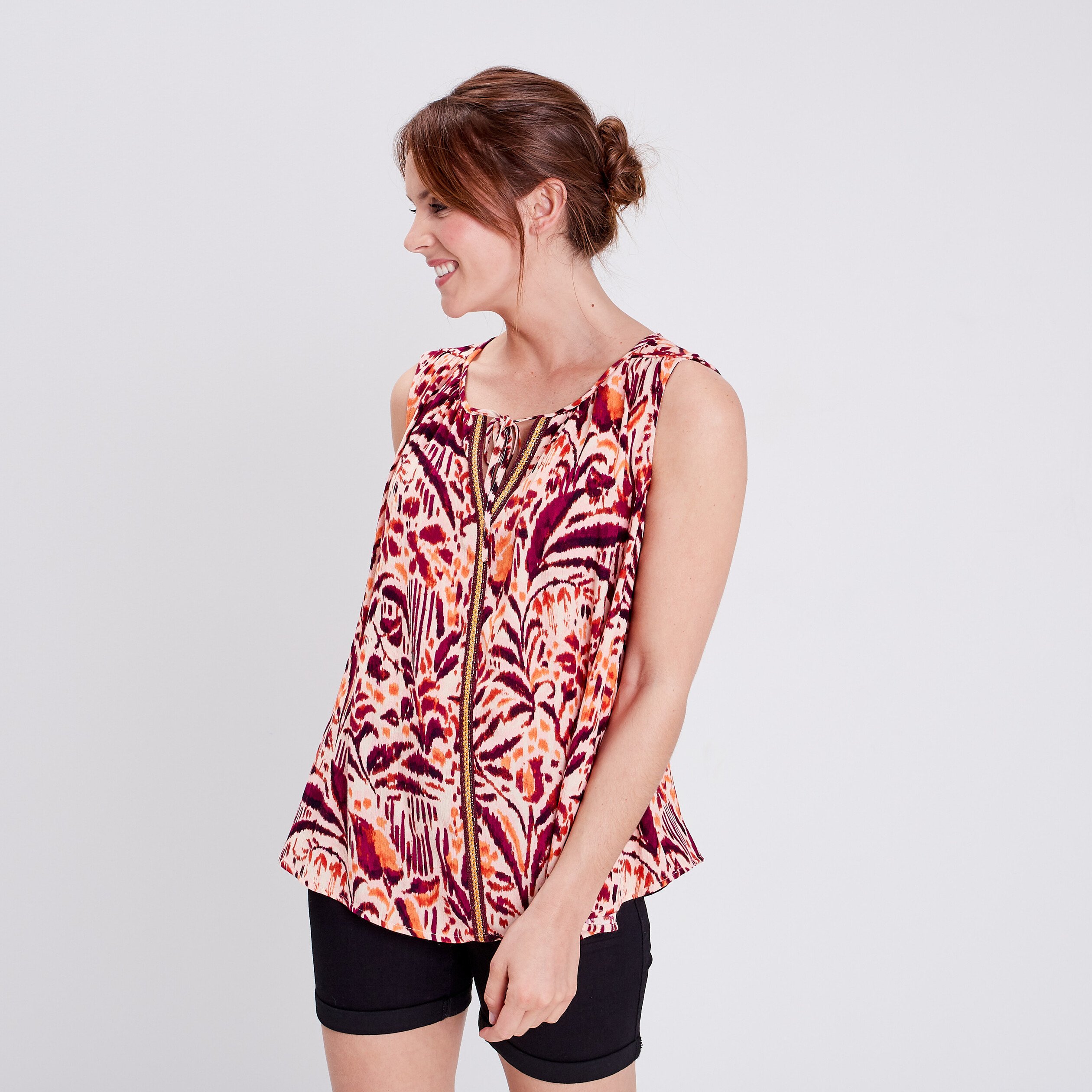 blouse sans manches rose clair femme Blouse sans manches rose clair femme