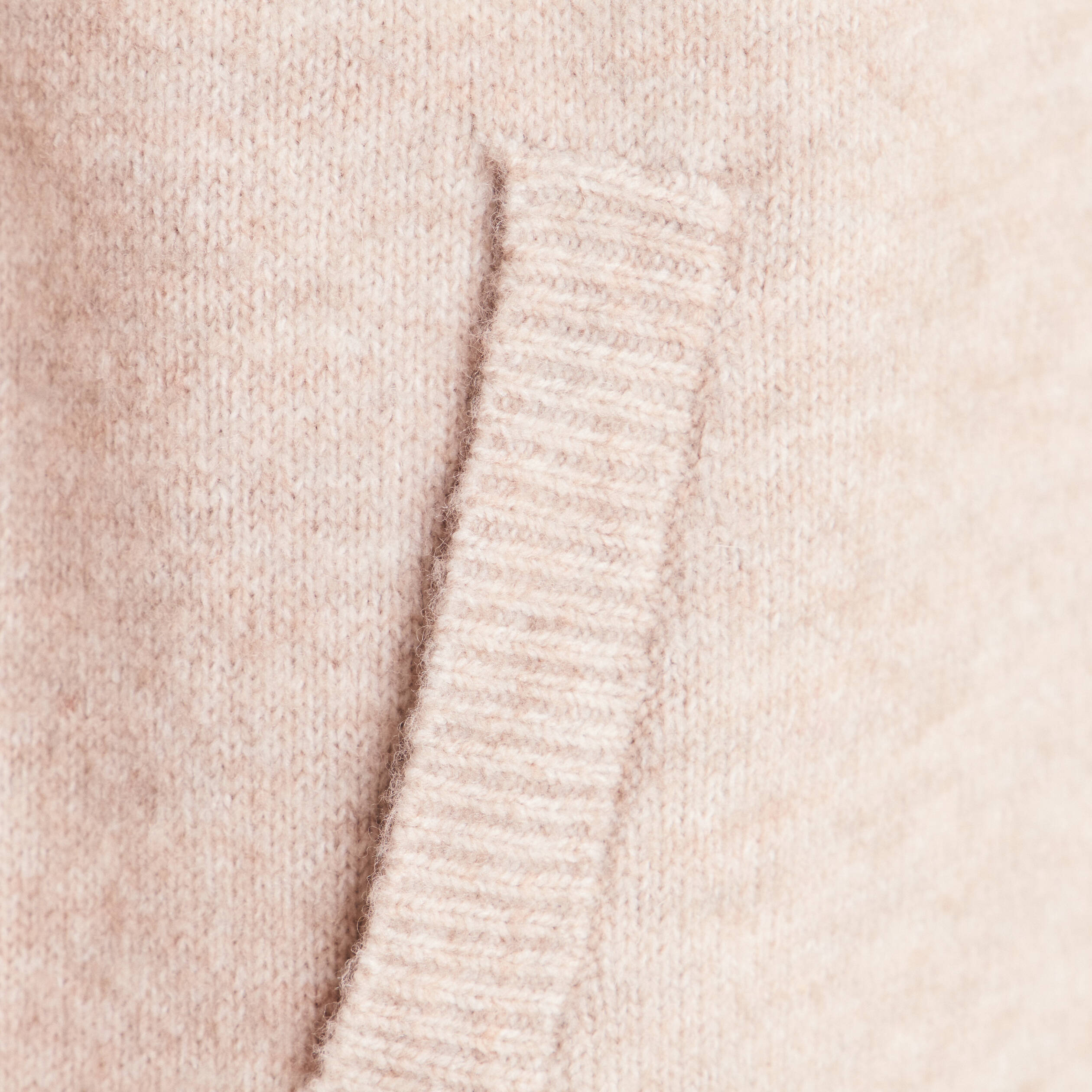 Gilet droit long col chemise beige femme