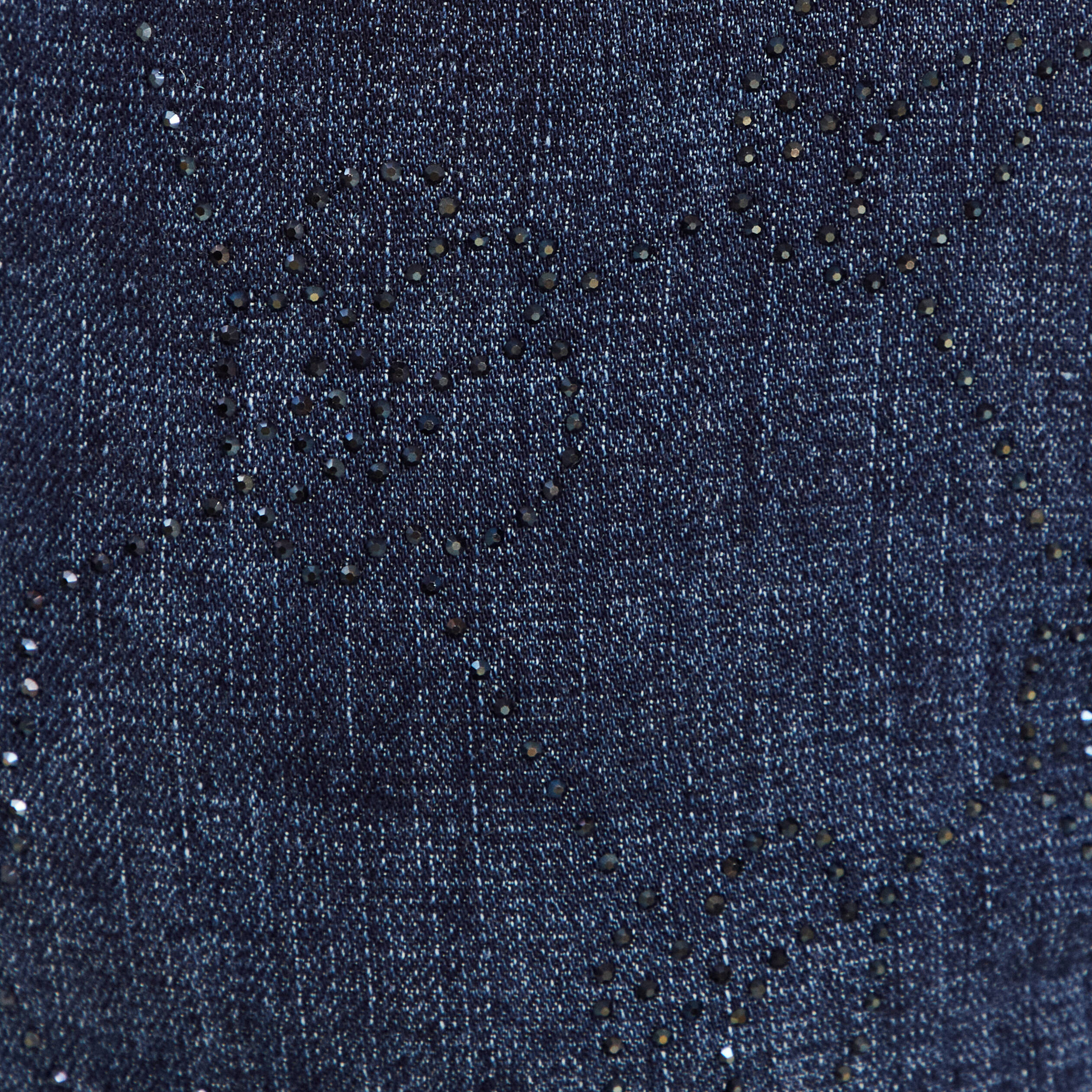 Jean ajusté à strass denim brut femme