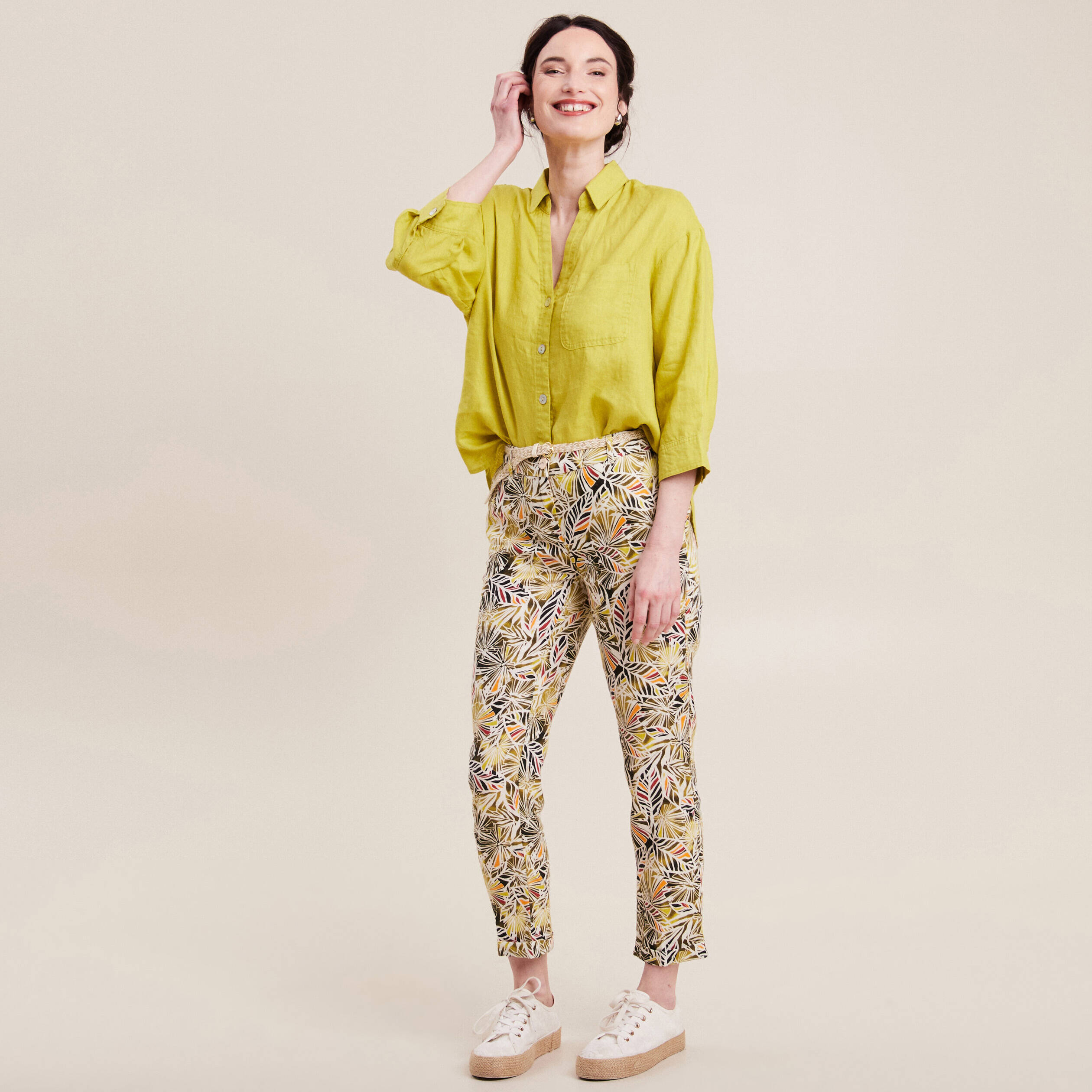 Chemise Pia Jessen Manches 3/4 – Verte – Taille 38 – Occasion Très Bon état