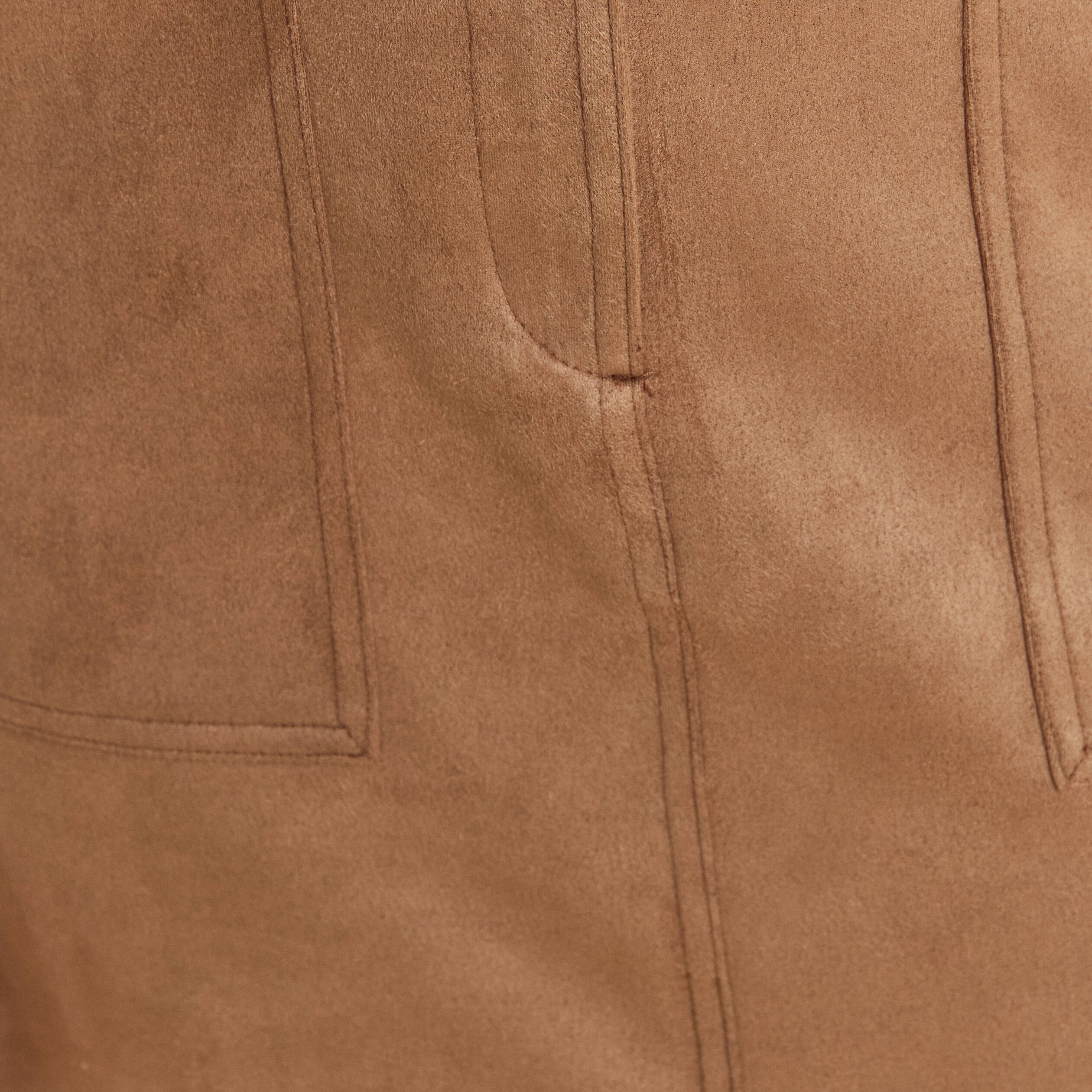 jupe longue droite suedine marron femme Jupe longue droite suédine marron femme