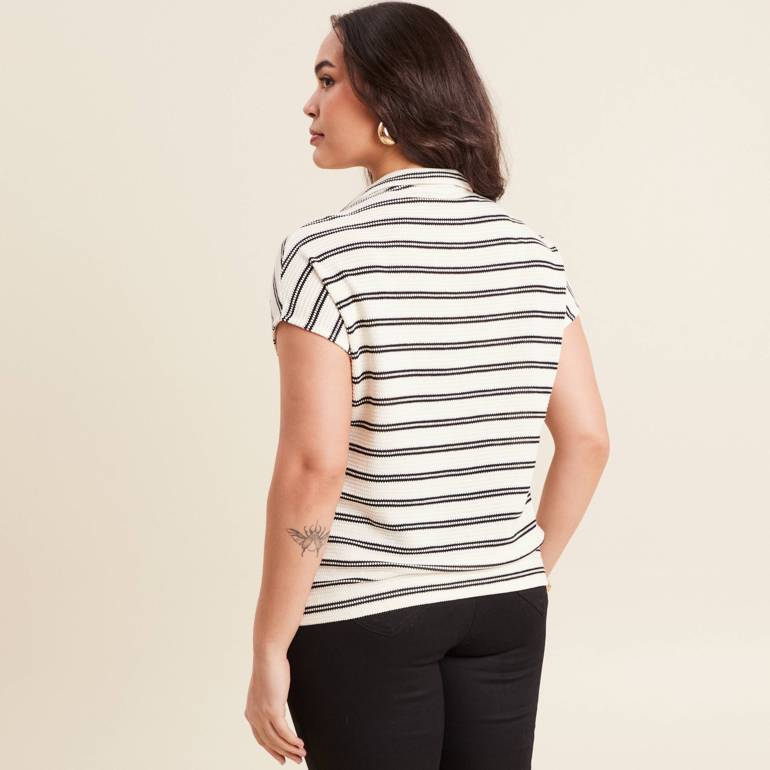 Blouse manches courtes blanc femme