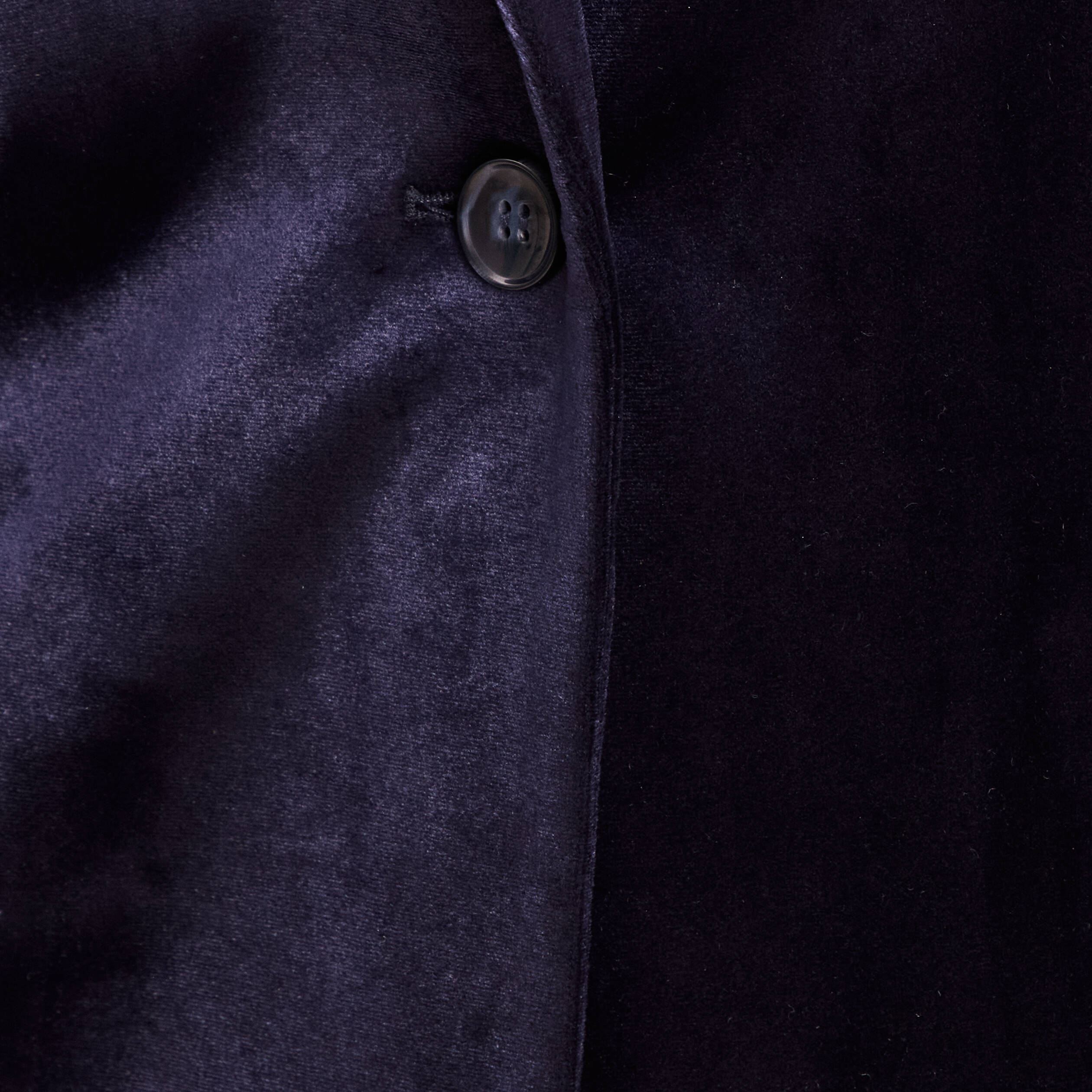 Veste velours manches longues doubl&eacute;e bleu marine femme