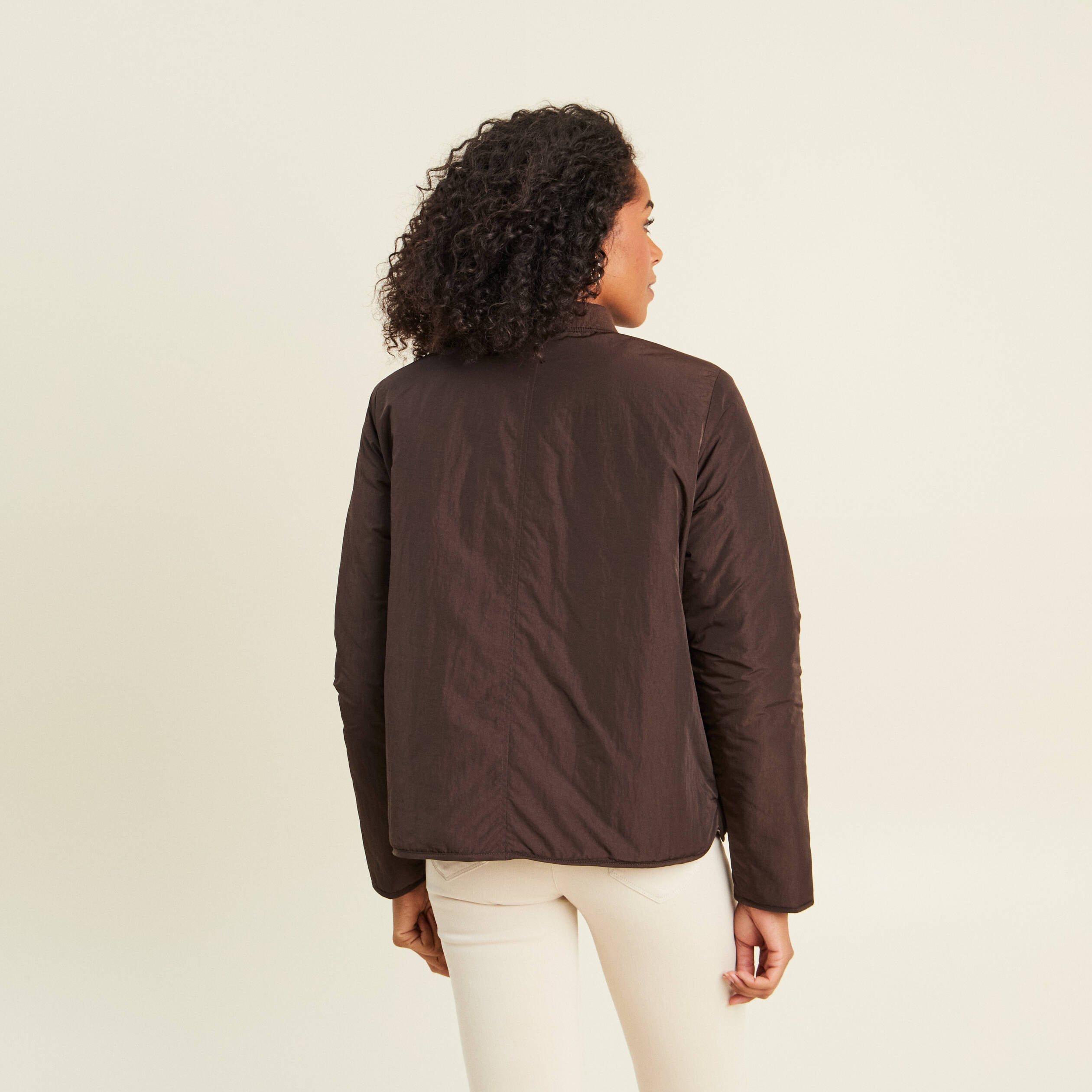 Doudoune doubl&eacute;e marron fonc&eacute; femme