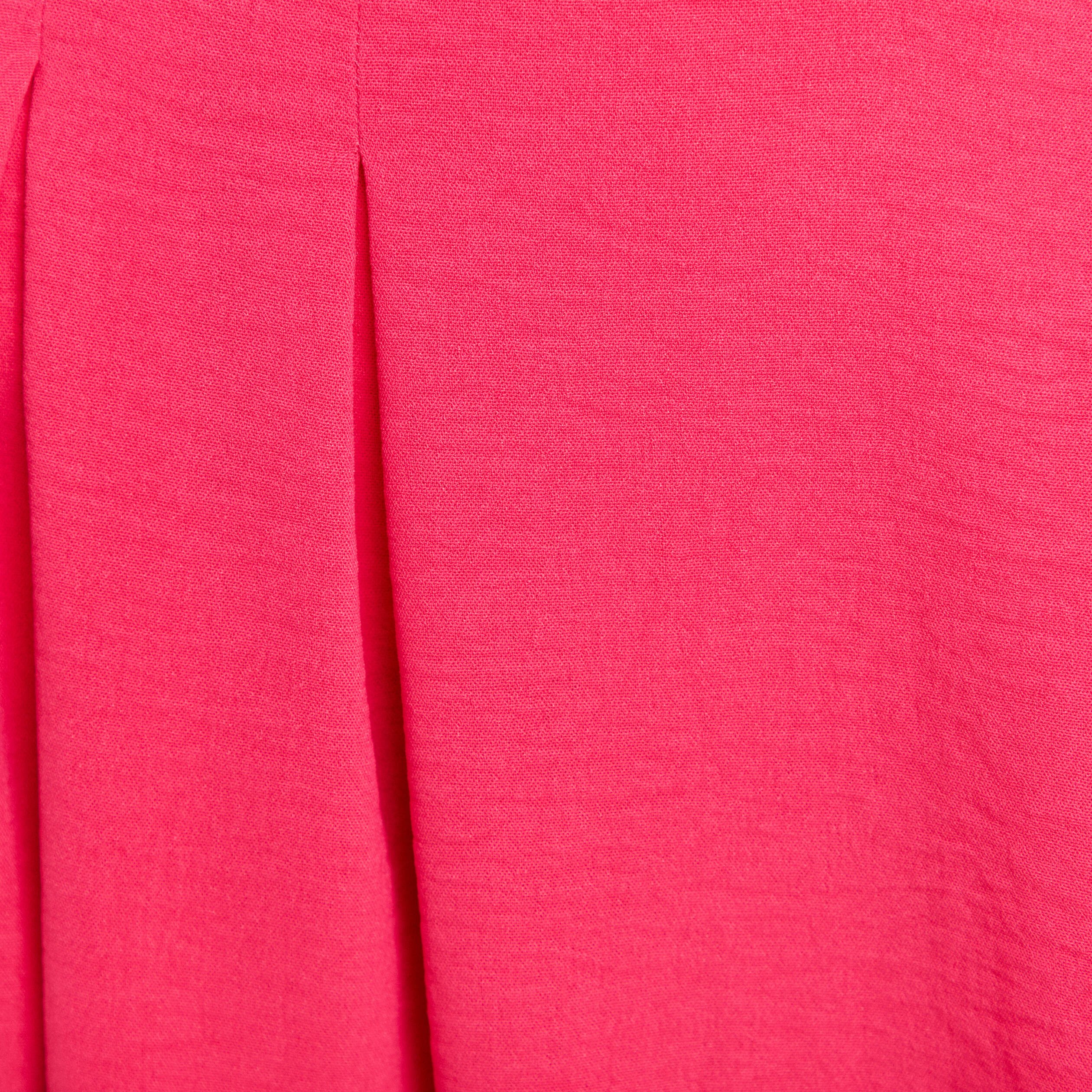 jupe longue evasee ceinturee rouge corail femme Jupe longue évasée ceinturée rouge corail femme