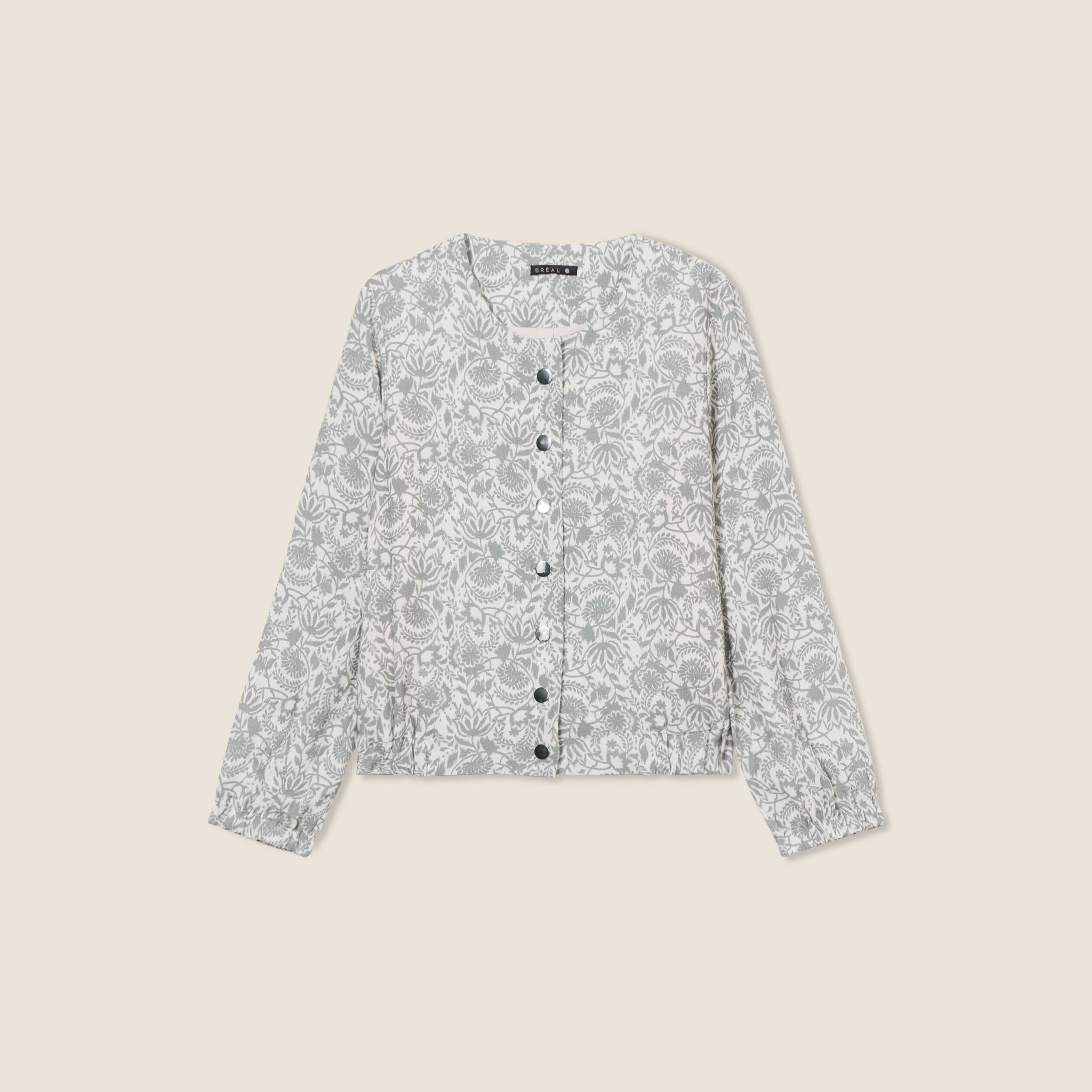 Veste droite boutonnée vert olive femme