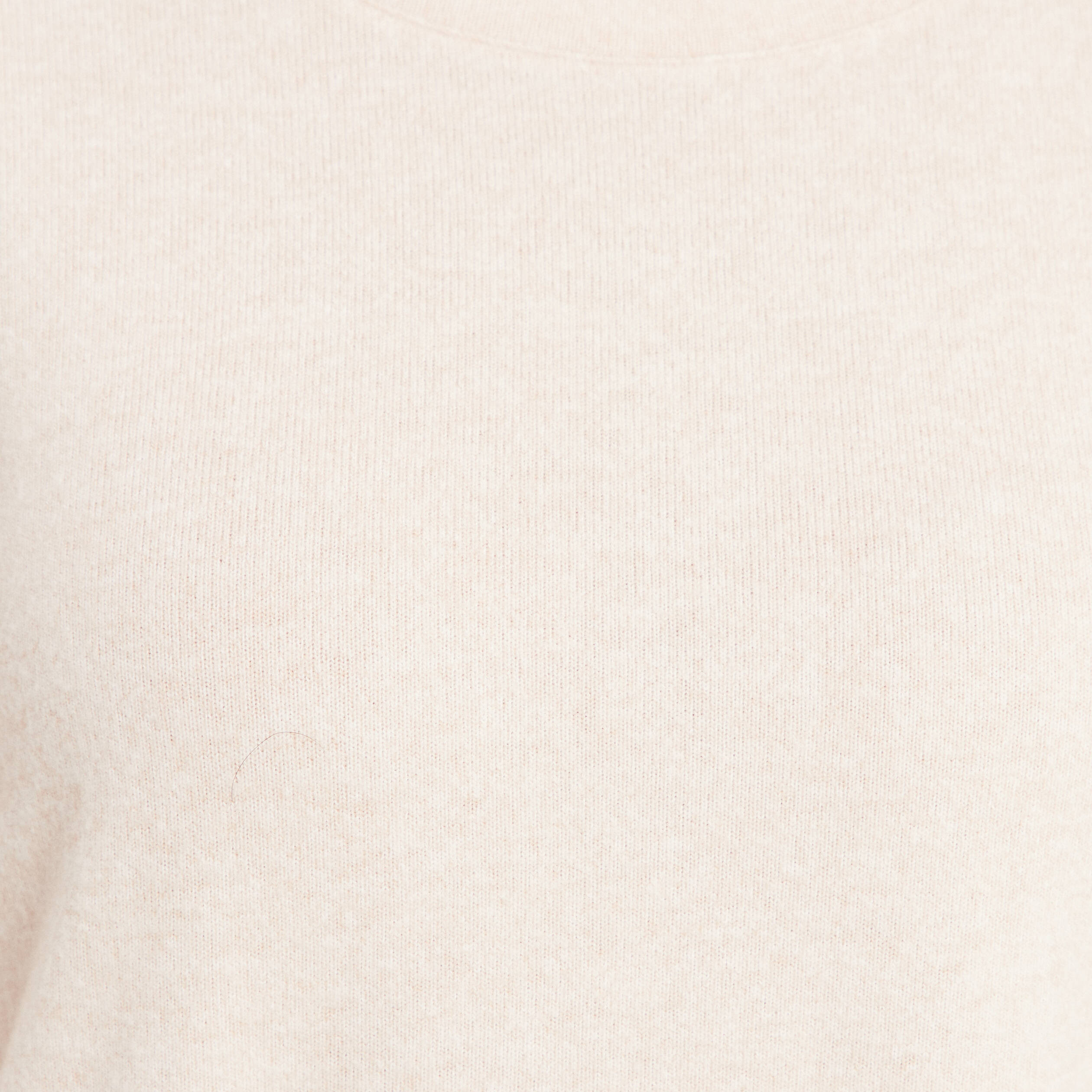 Sweat duveteux col rond manches longues creme femme