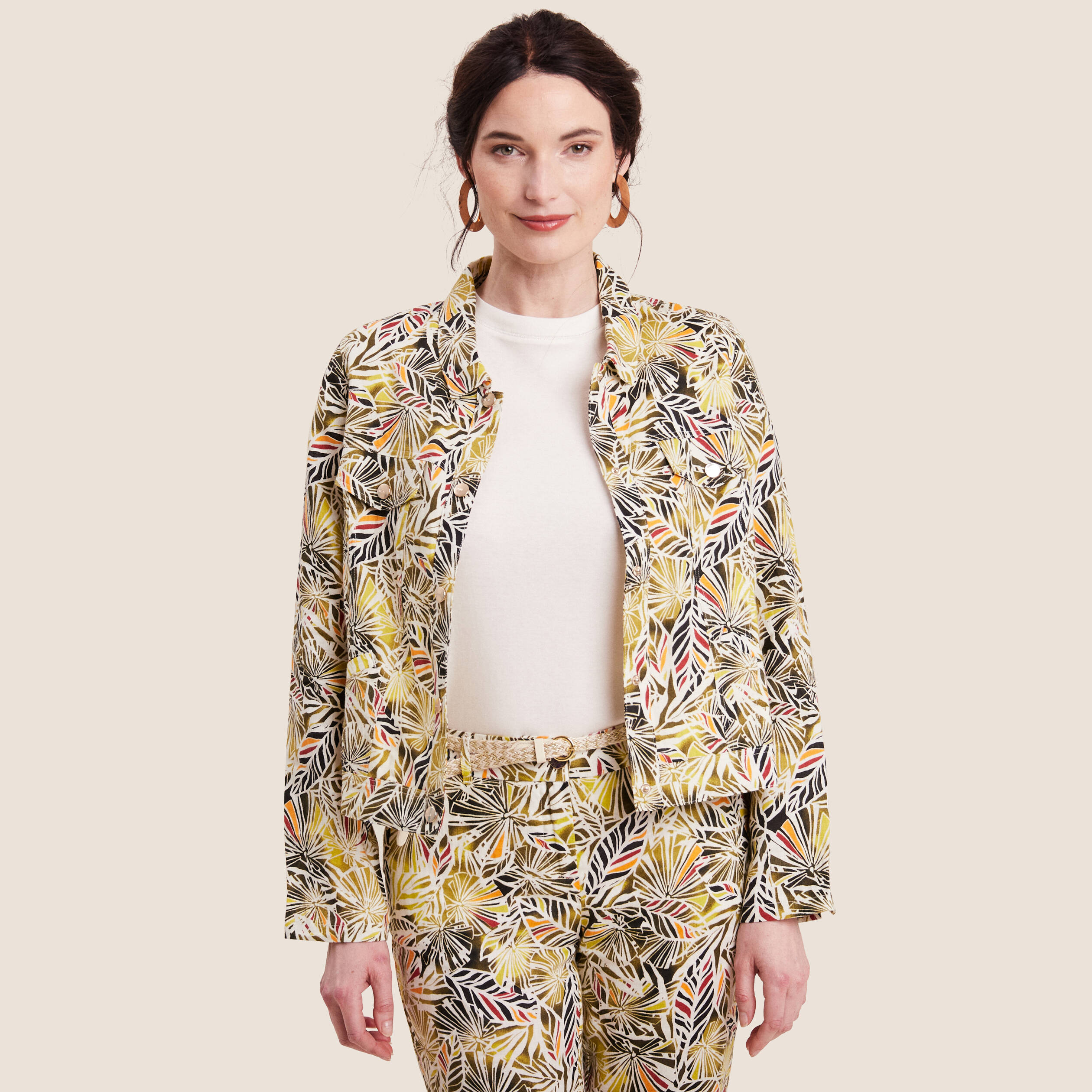 Veste boutonnée vert femme